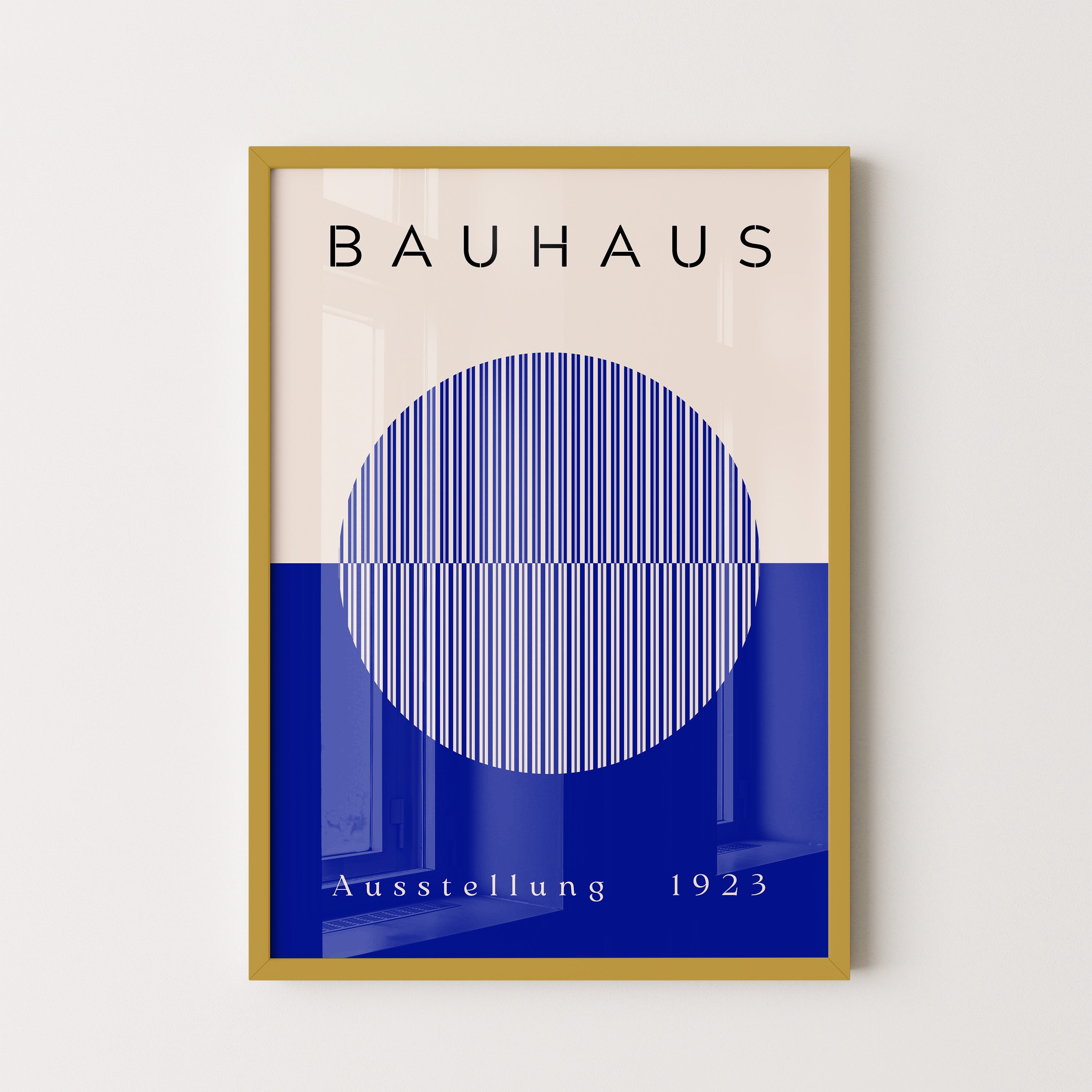 Bauhaus Striped Circle In Cobalt Blue