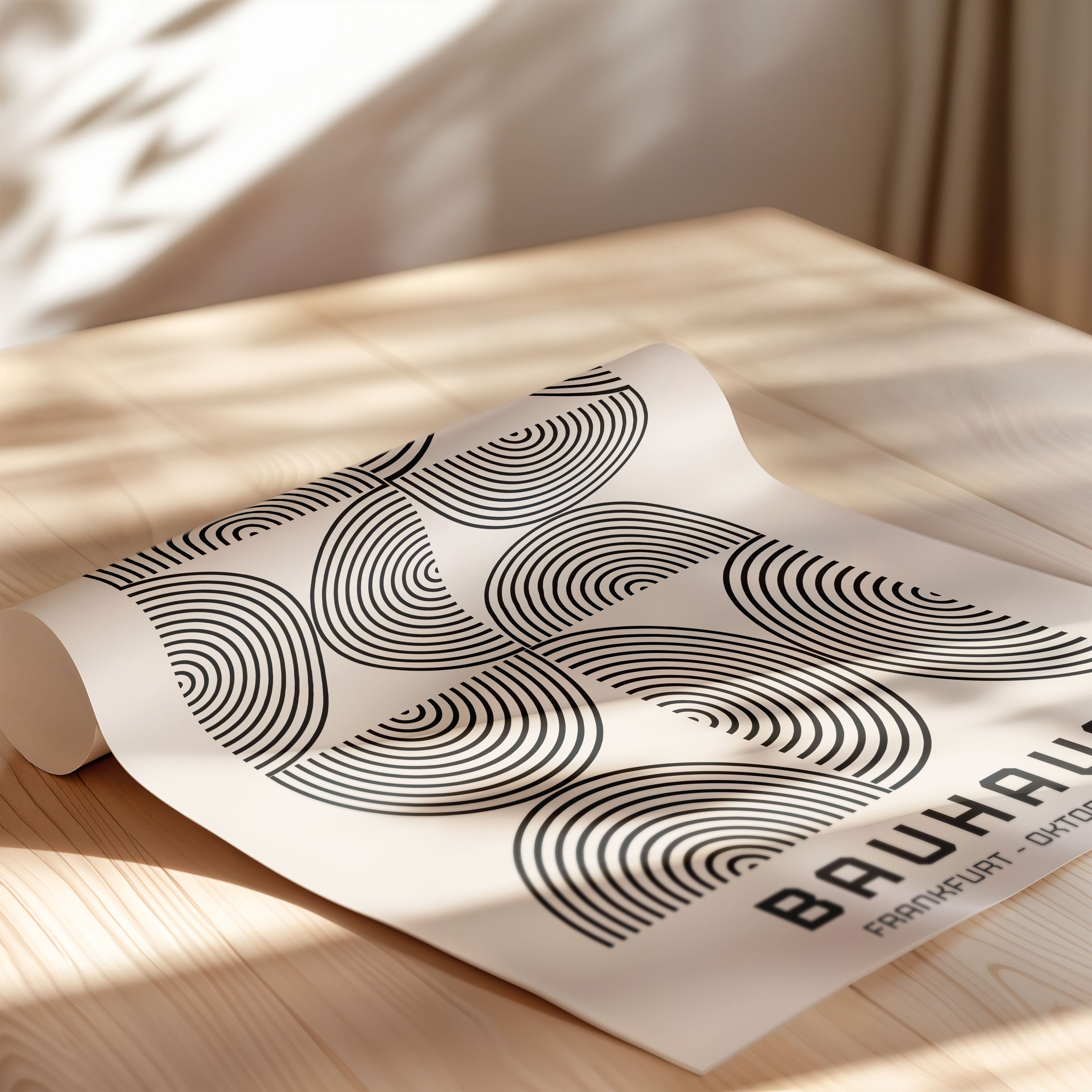 Bauhaus Line Arcs In MoNo Borderchrome