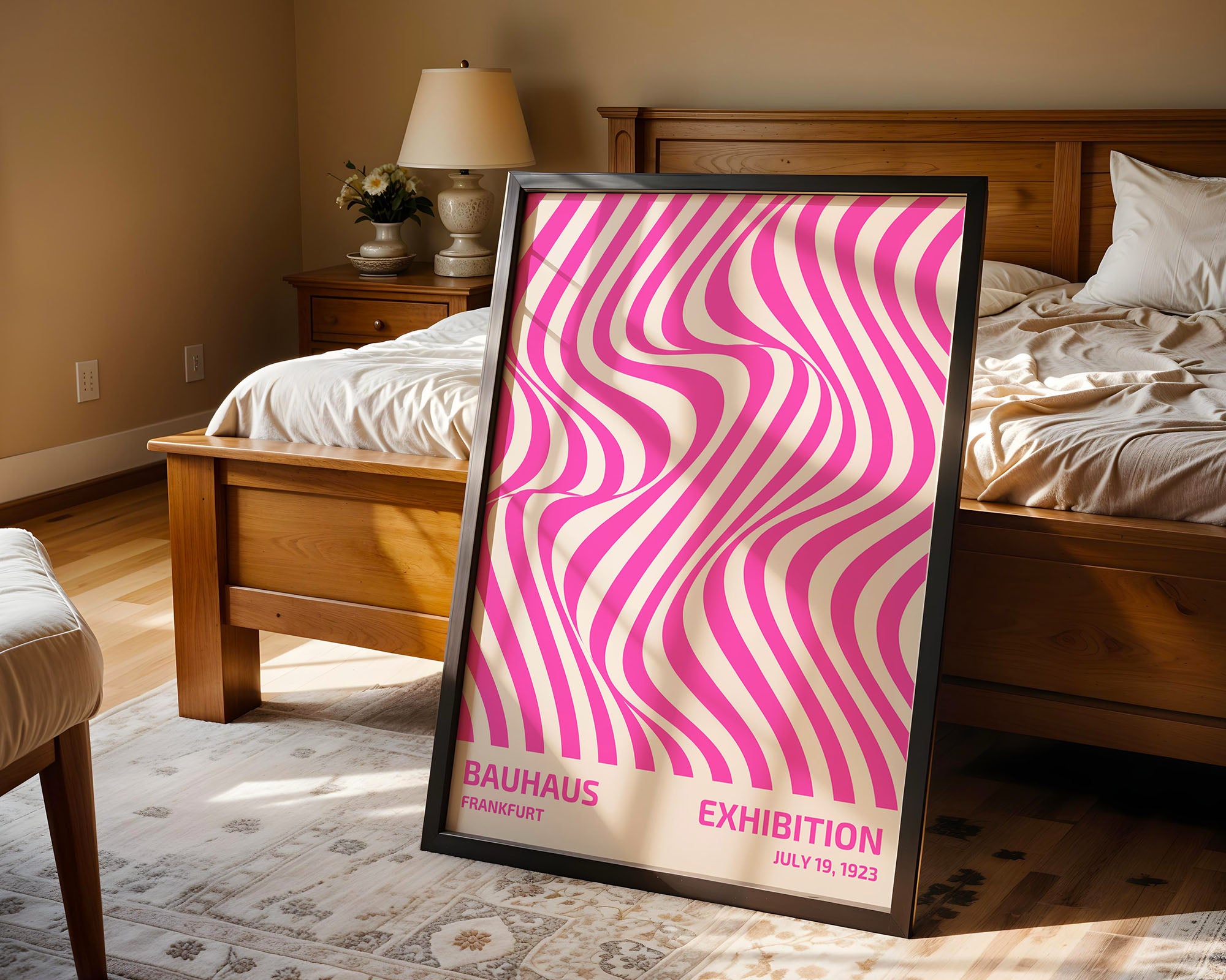 Bauhaus Waves In Blush Pink