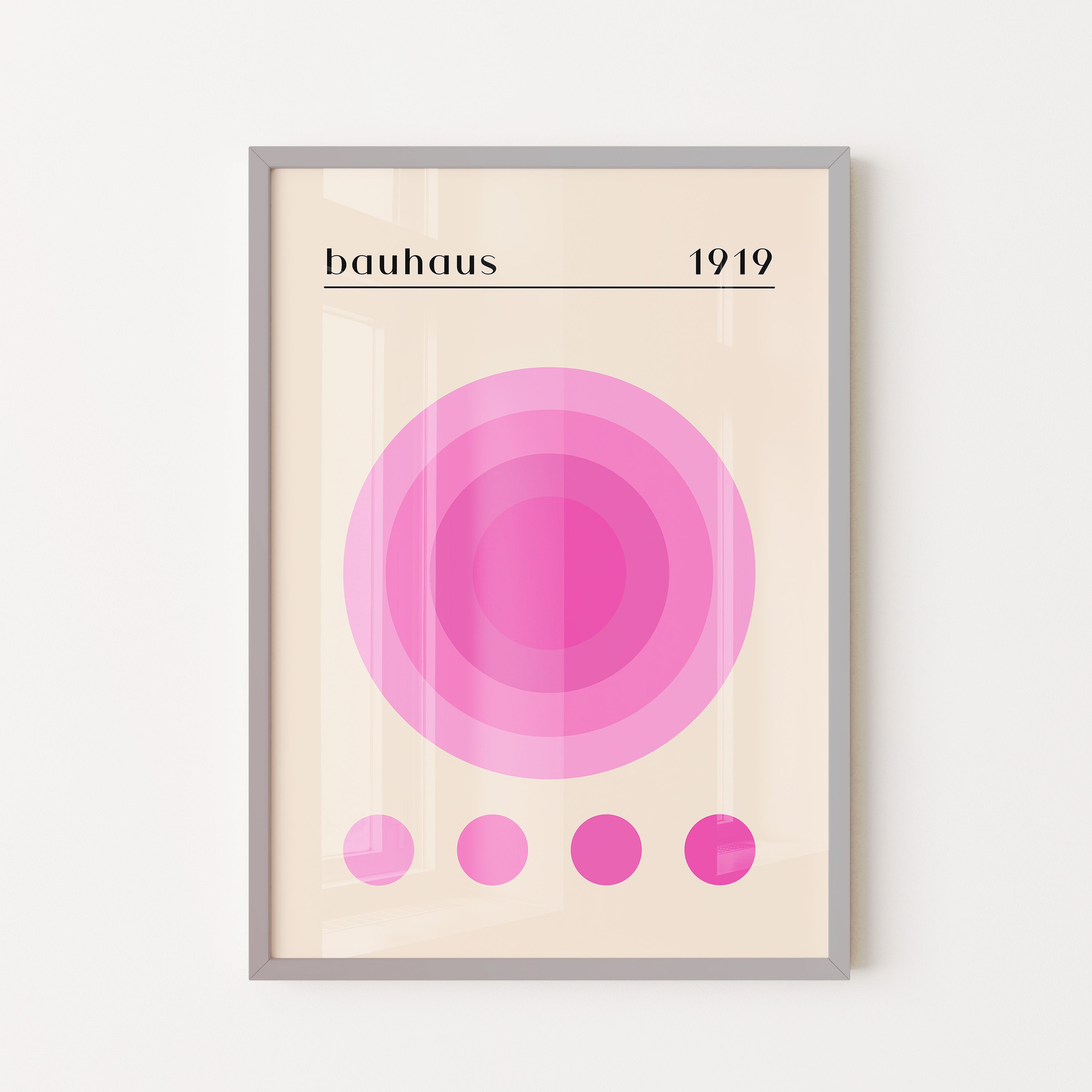 Bauhaus Pink Concentric Circles