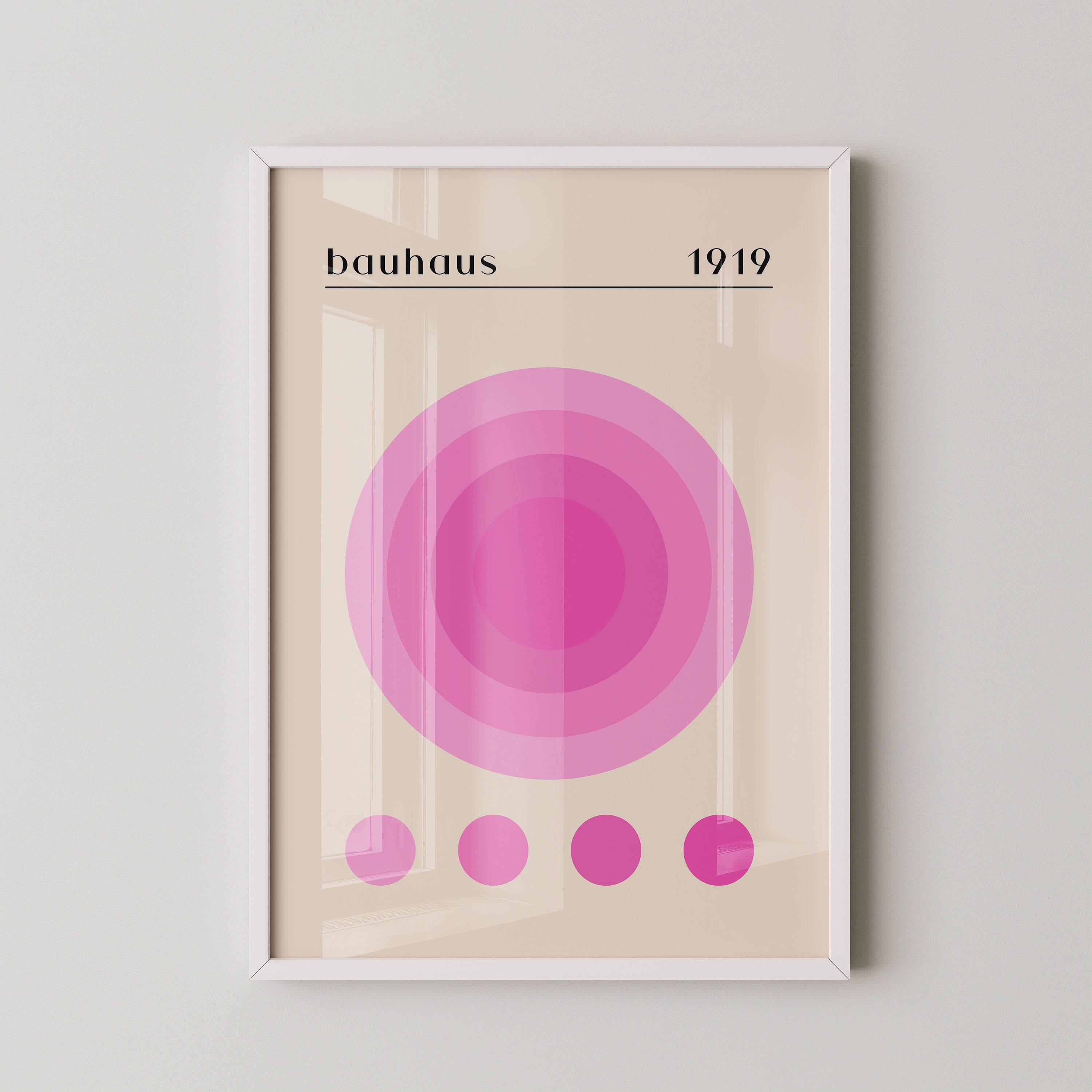 Bauhaus Pink Concentric Circles