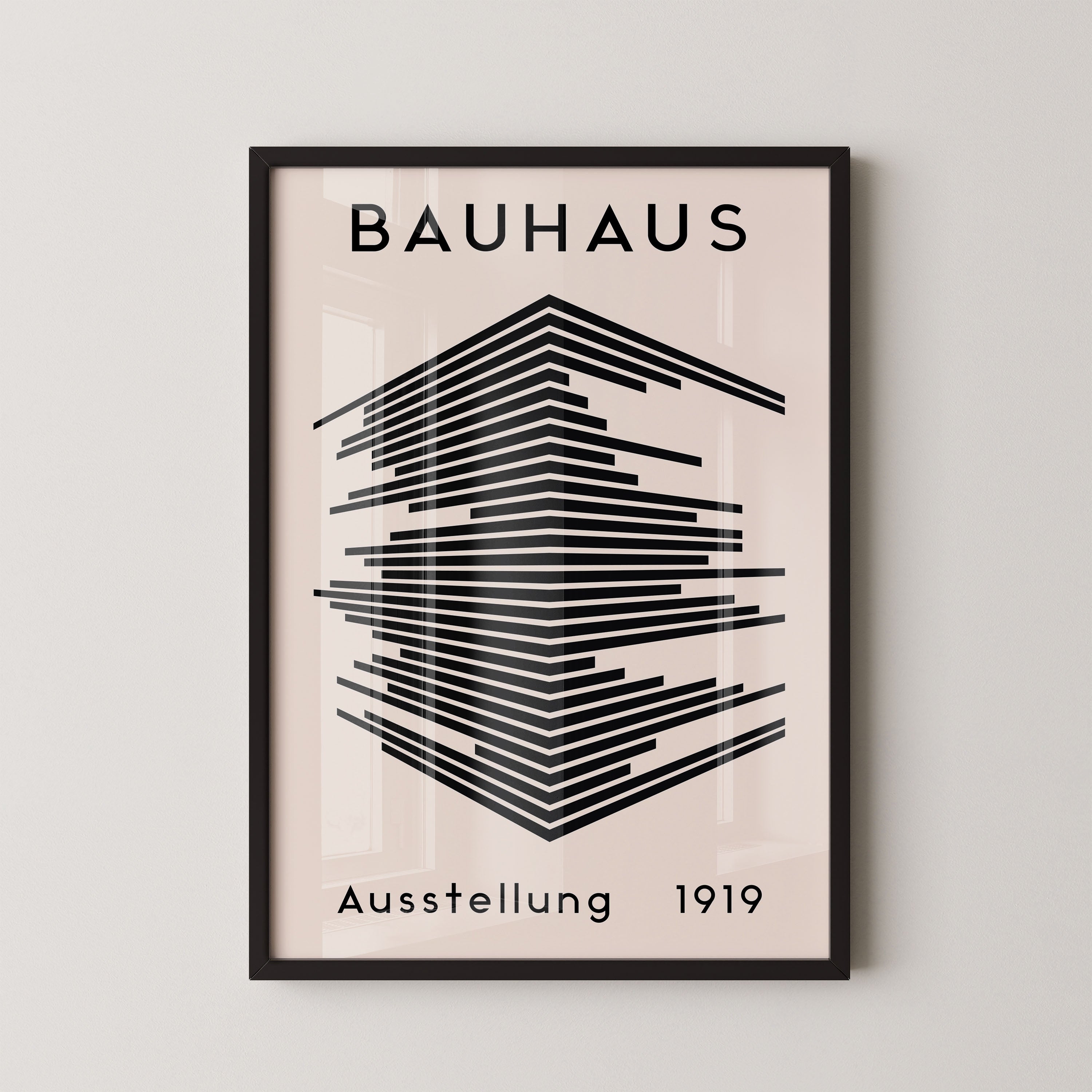 Bauhaus Black Linear Cube