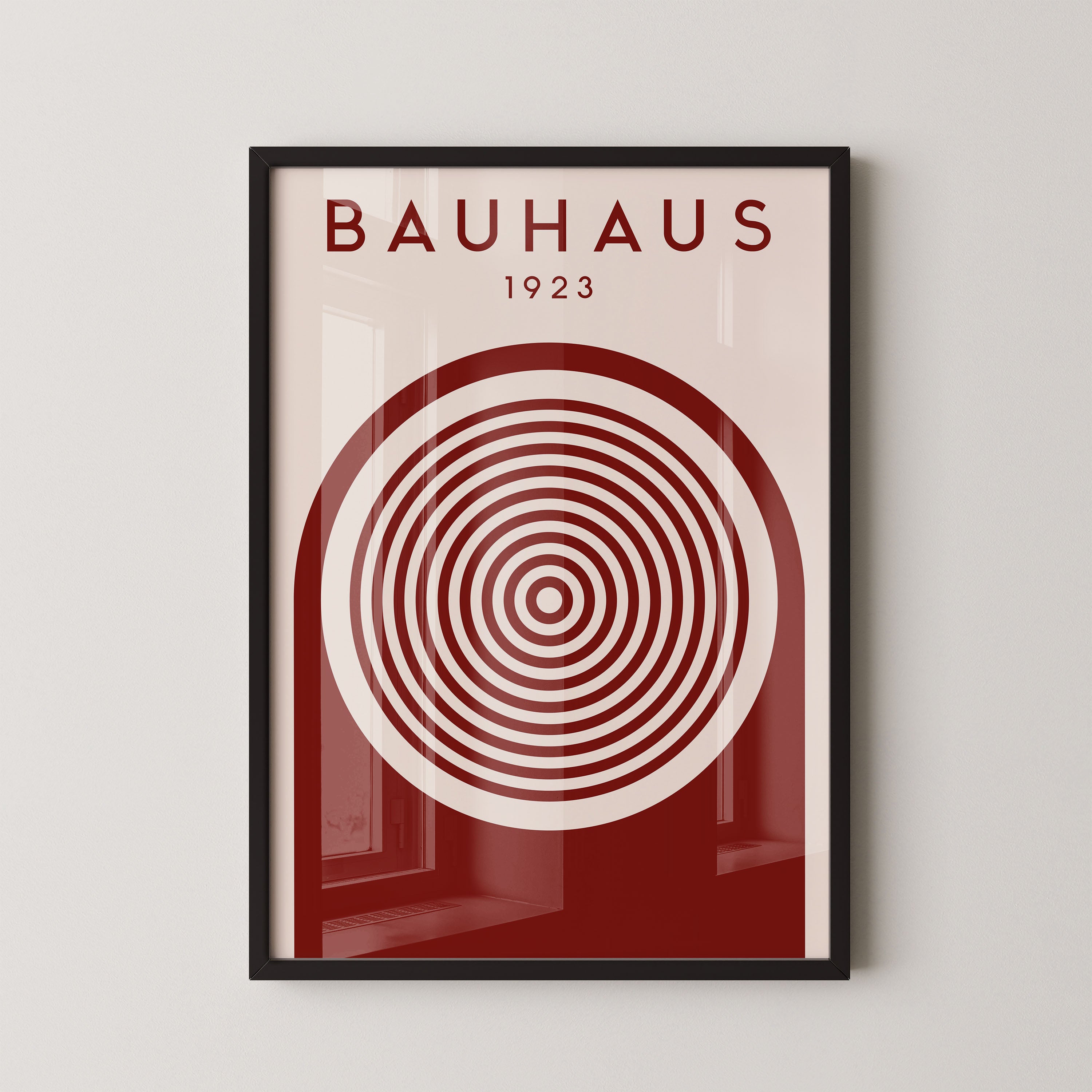 Bauhaus Red Concentric Circle