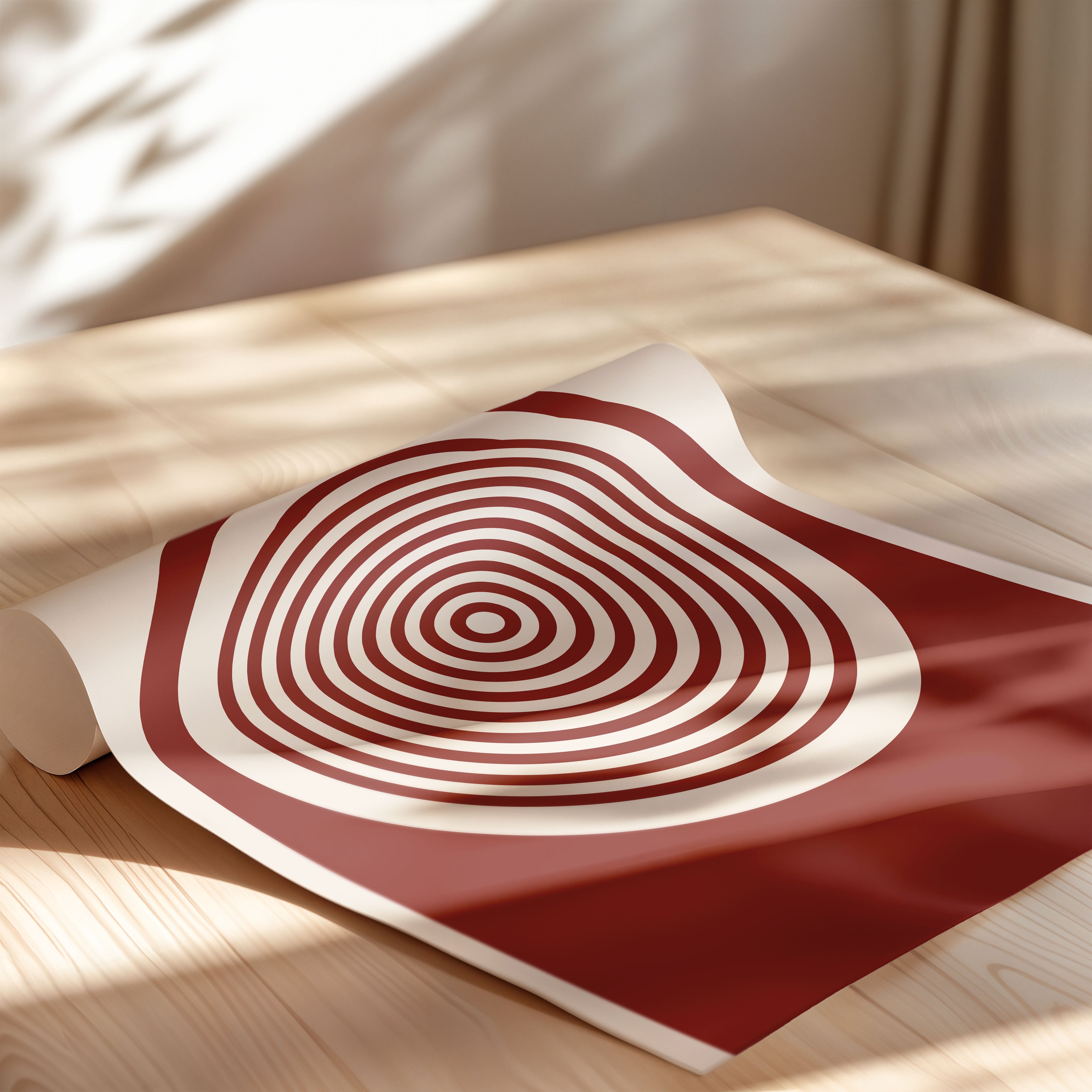 Bauhaus Red Concentric Circle
