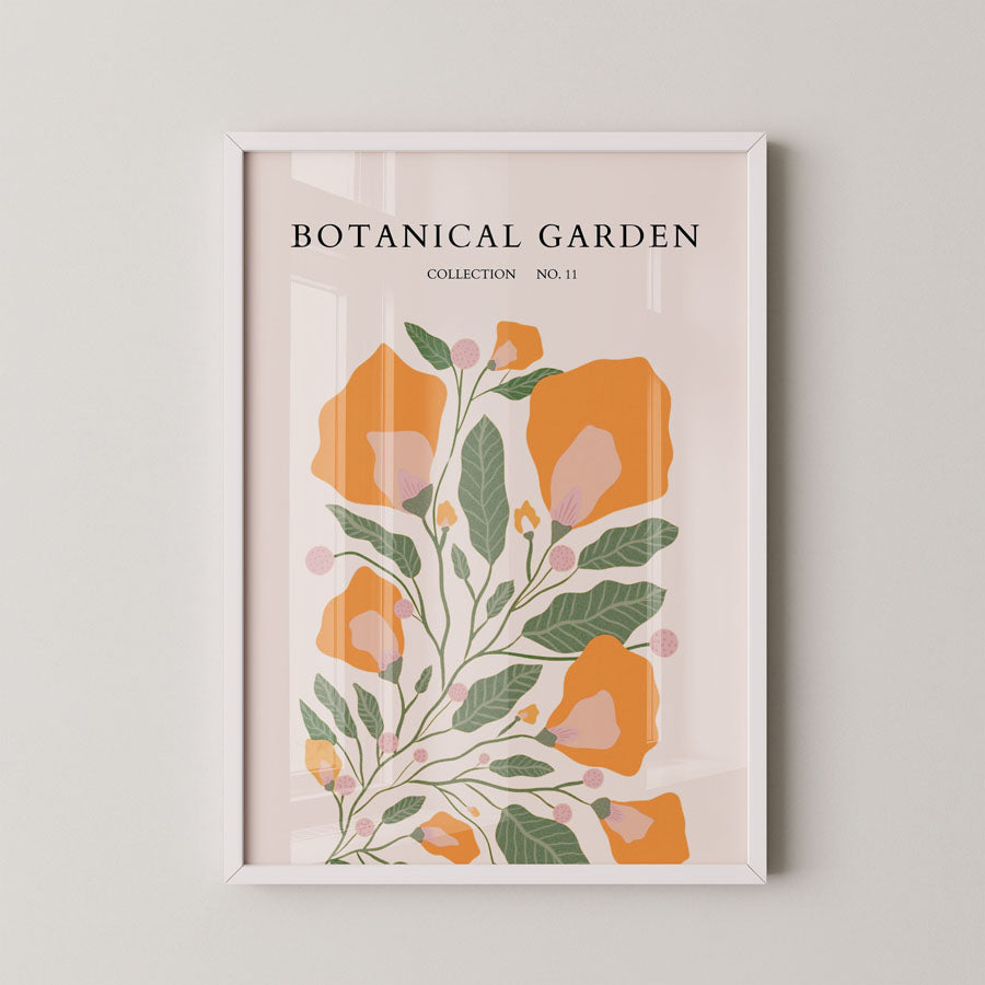 Warm Orange Botanical Bloom