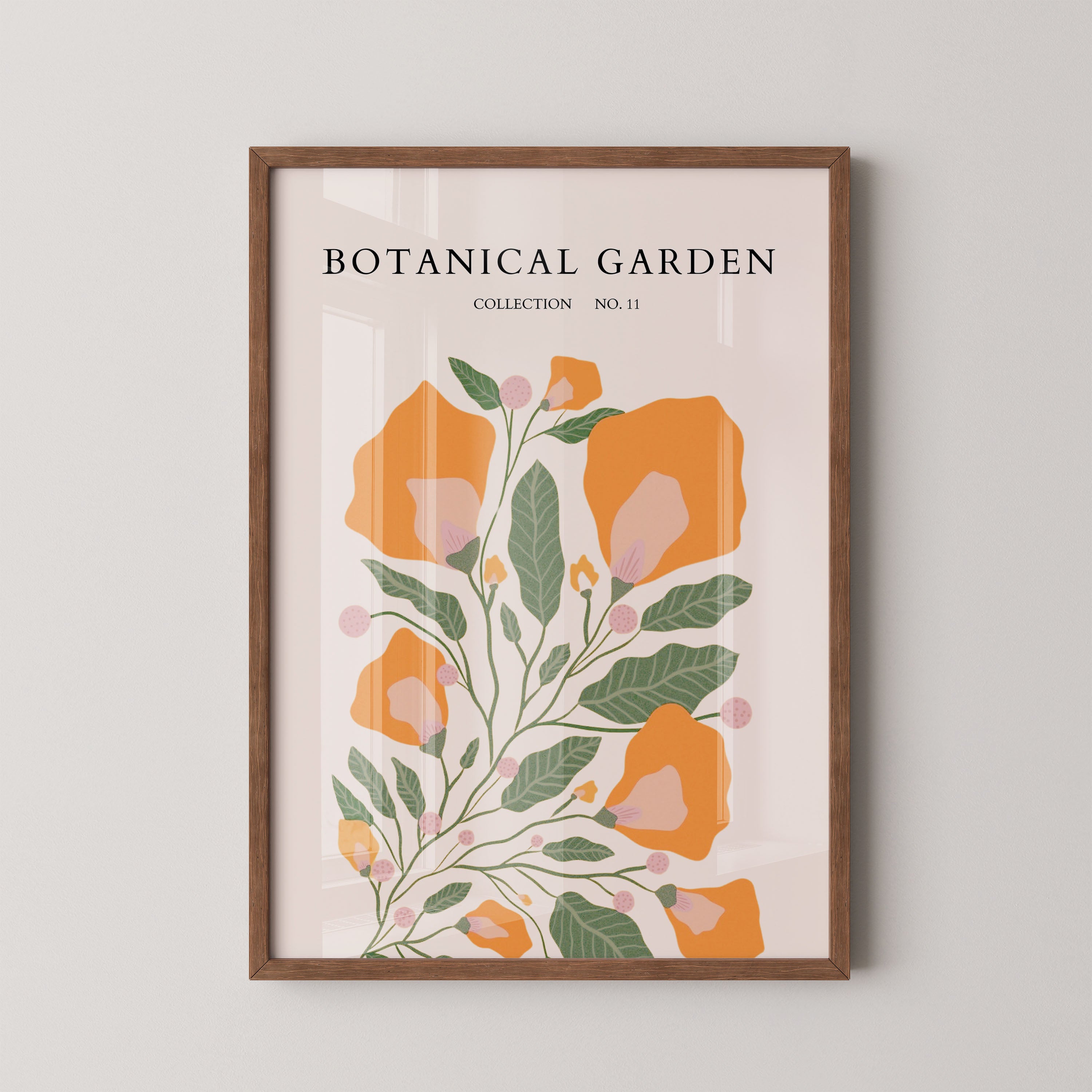 Warm Orange Botanical Bloom