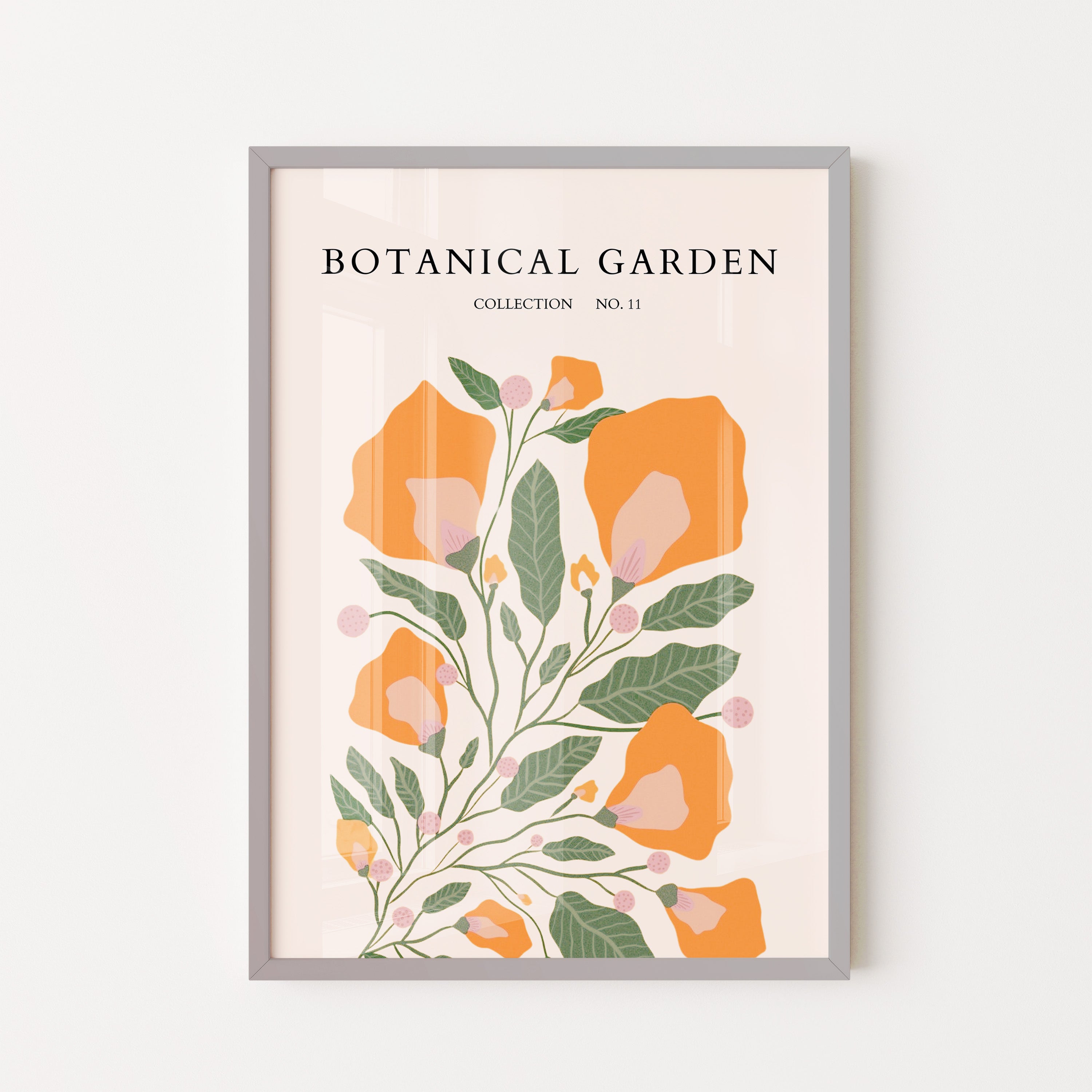 Warm Orange Botanical Bloom