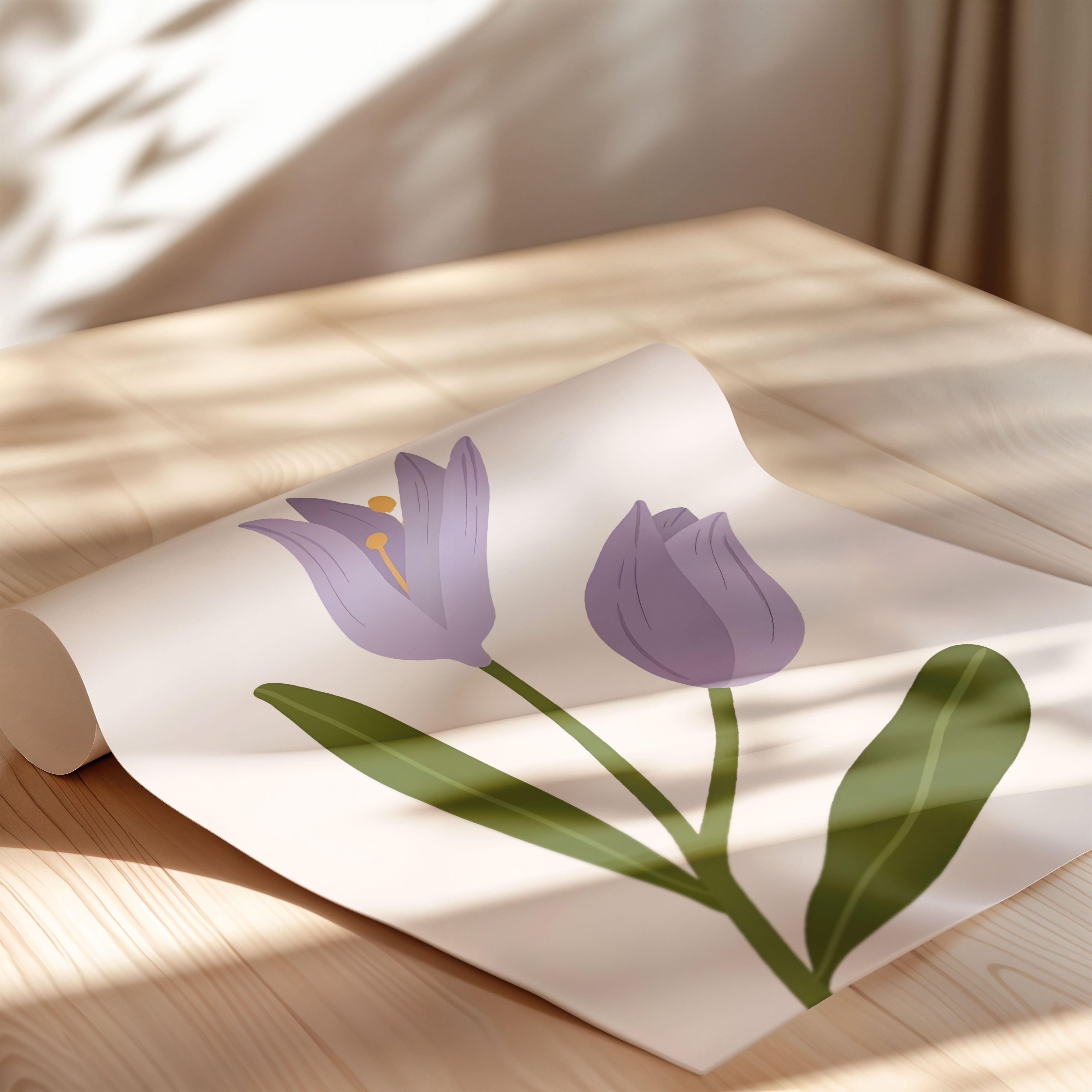Botanical Garden Lavender Tulip Minimal