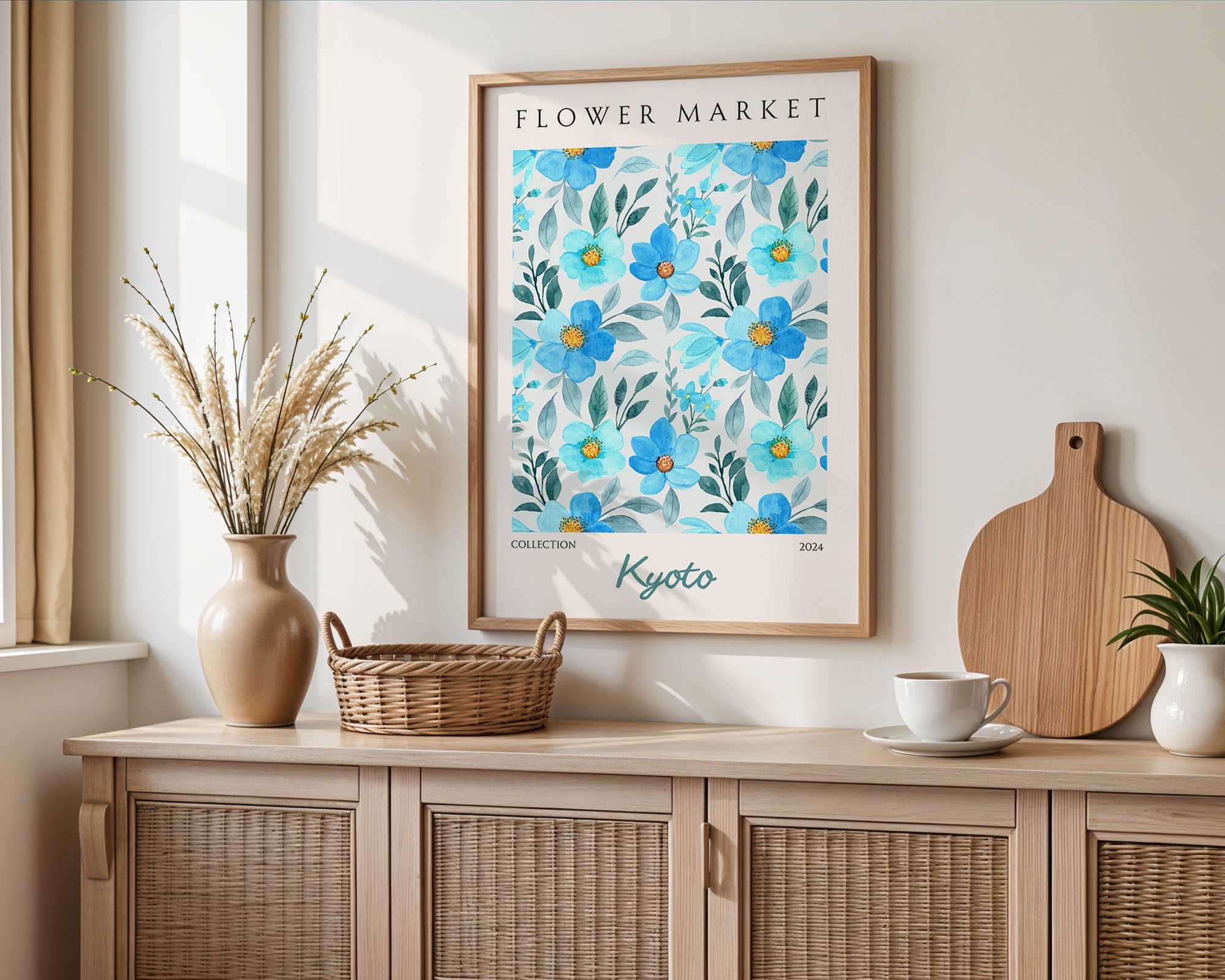 Kyoto Fresh Blue Floral Pattern