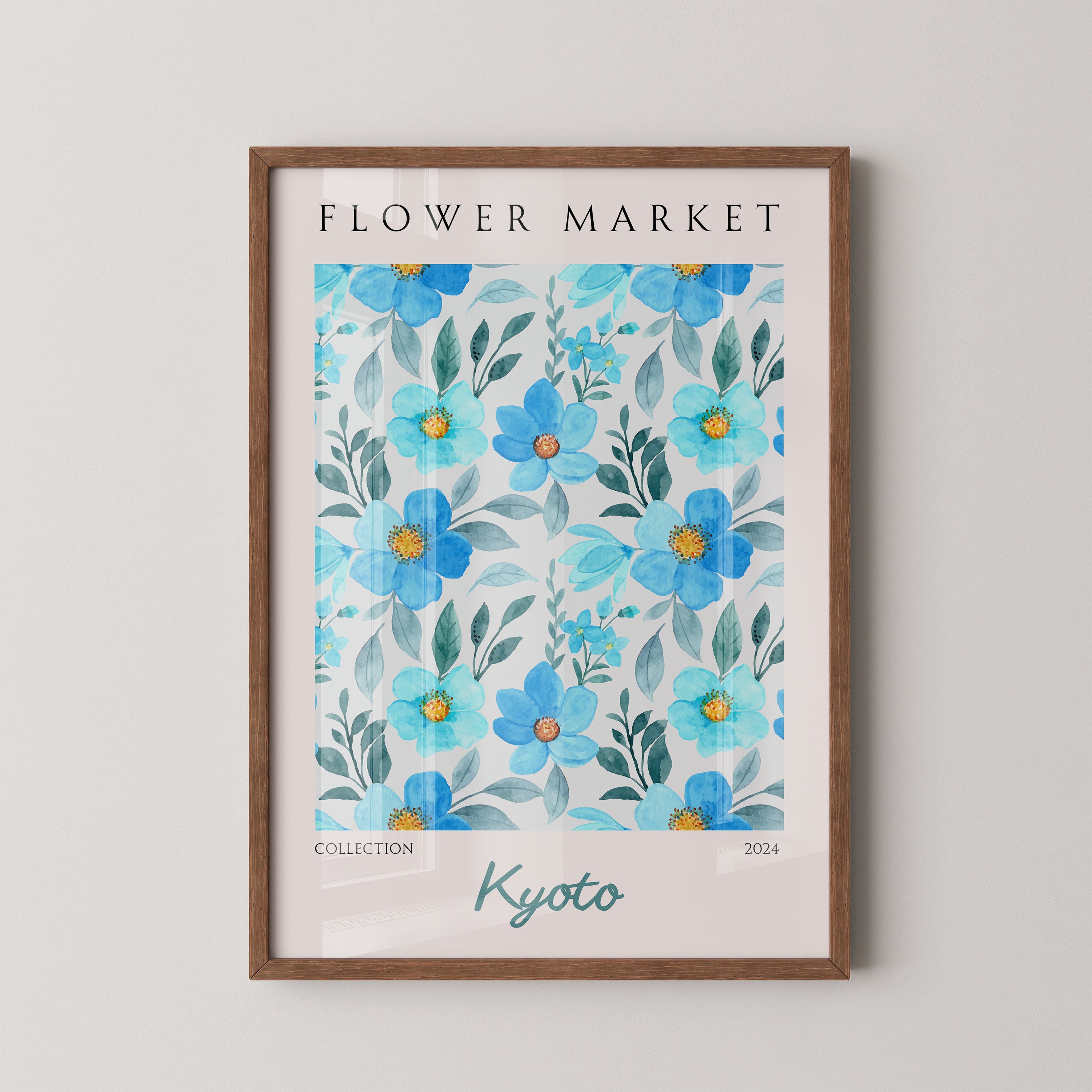 Kyoto Fresh Blue Floral Pattern