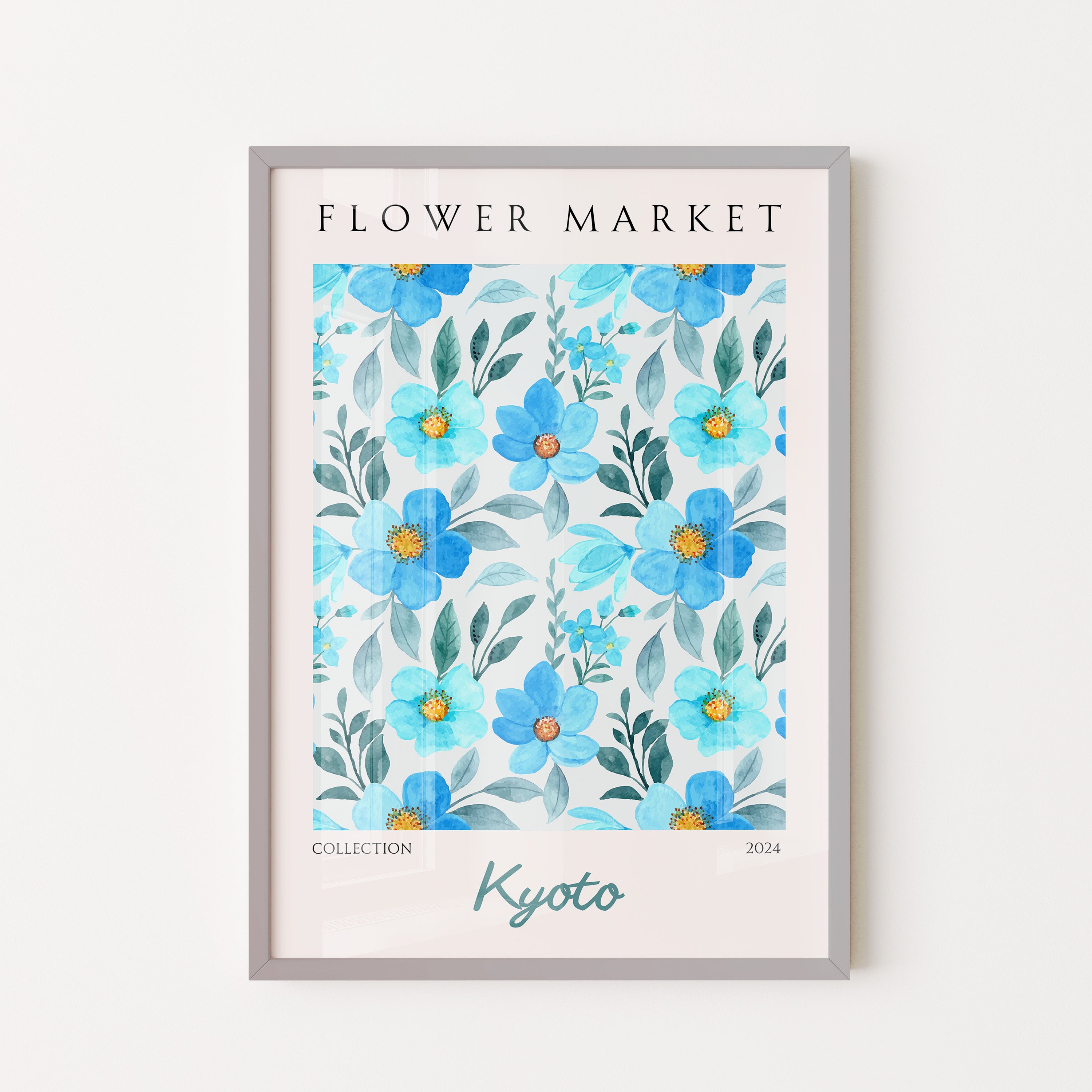Kyoto Fresh Blue Floral Pattern