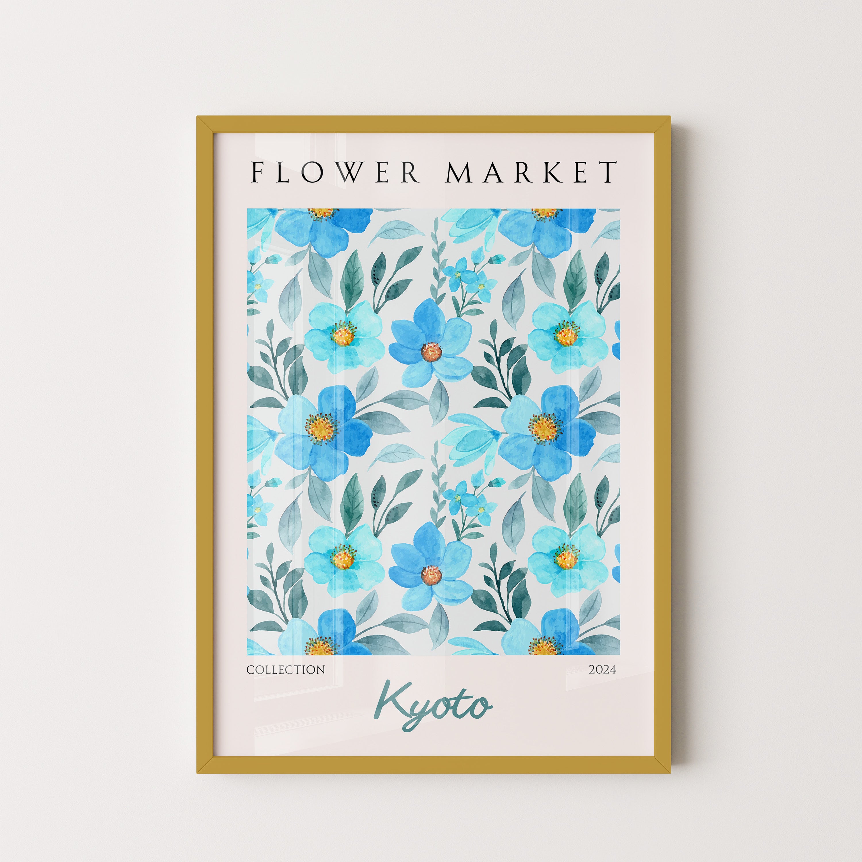 Kyoto Fresh Blue Floral Pattern