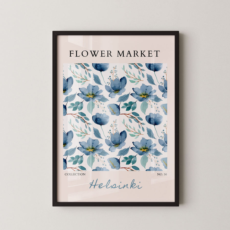 Helsinki Blue Floral Calm Pattern