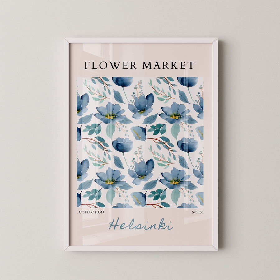 Helsinki Blue Floral Calm Pattern