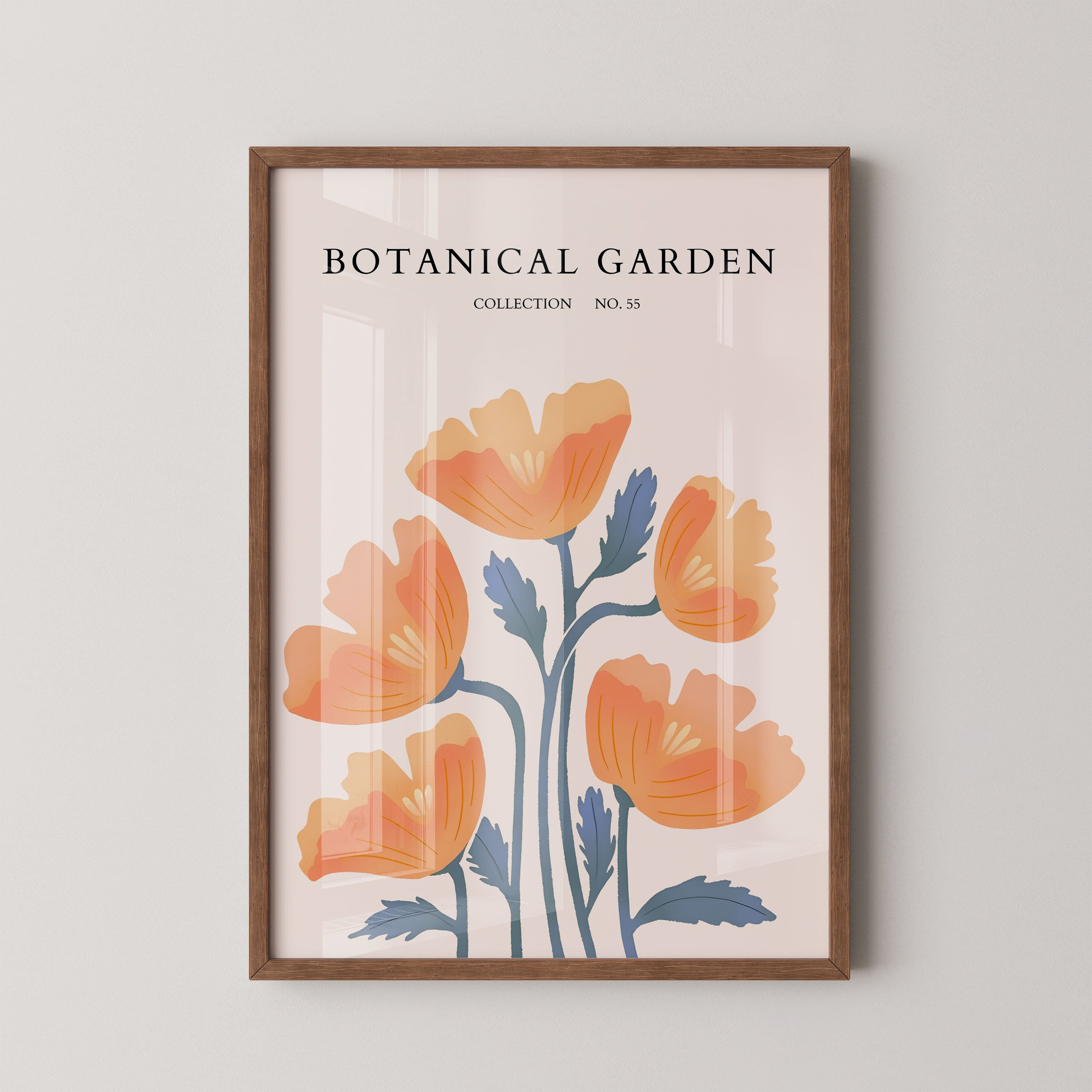 Botanical Garden Orange Poppy Cluster