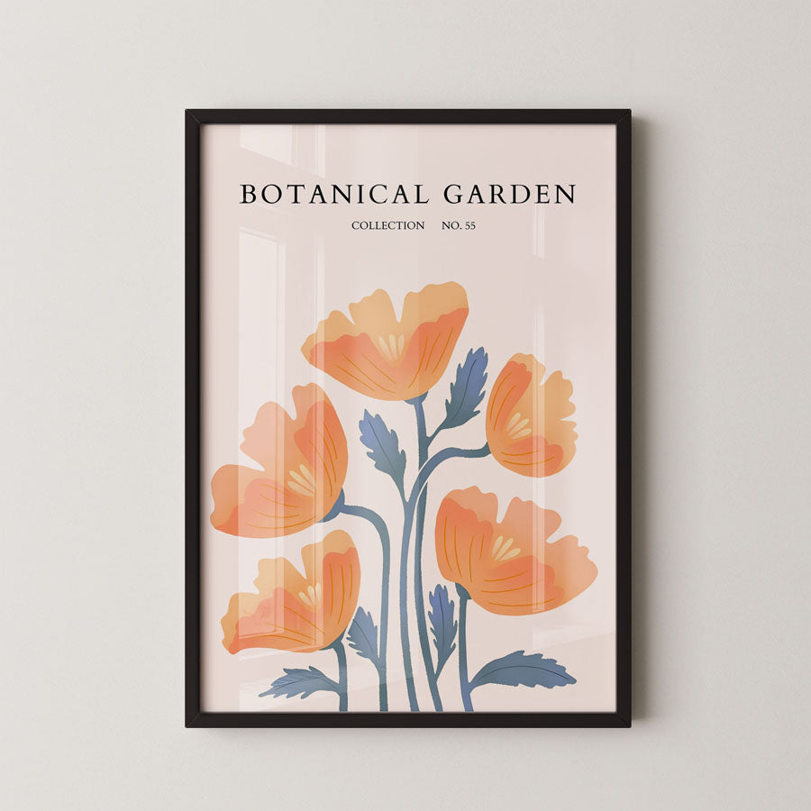 Botanical Garden Orange Poppy Cluster
