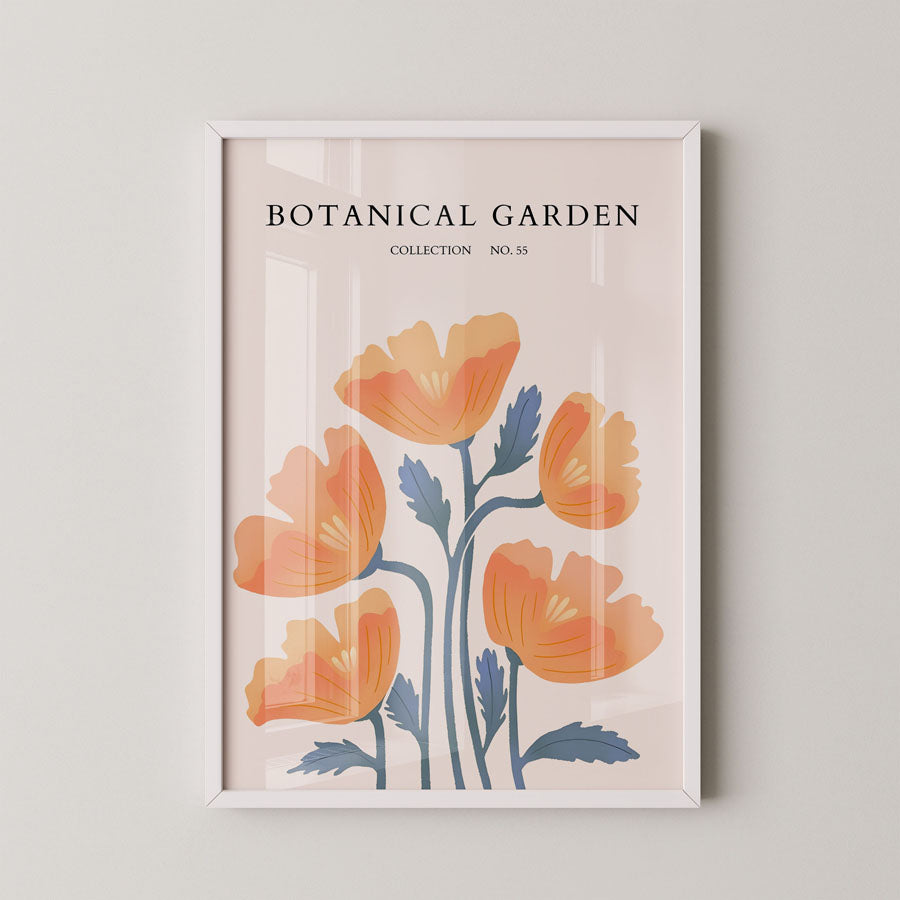 Botanical Garden Orange Poppy Cluster