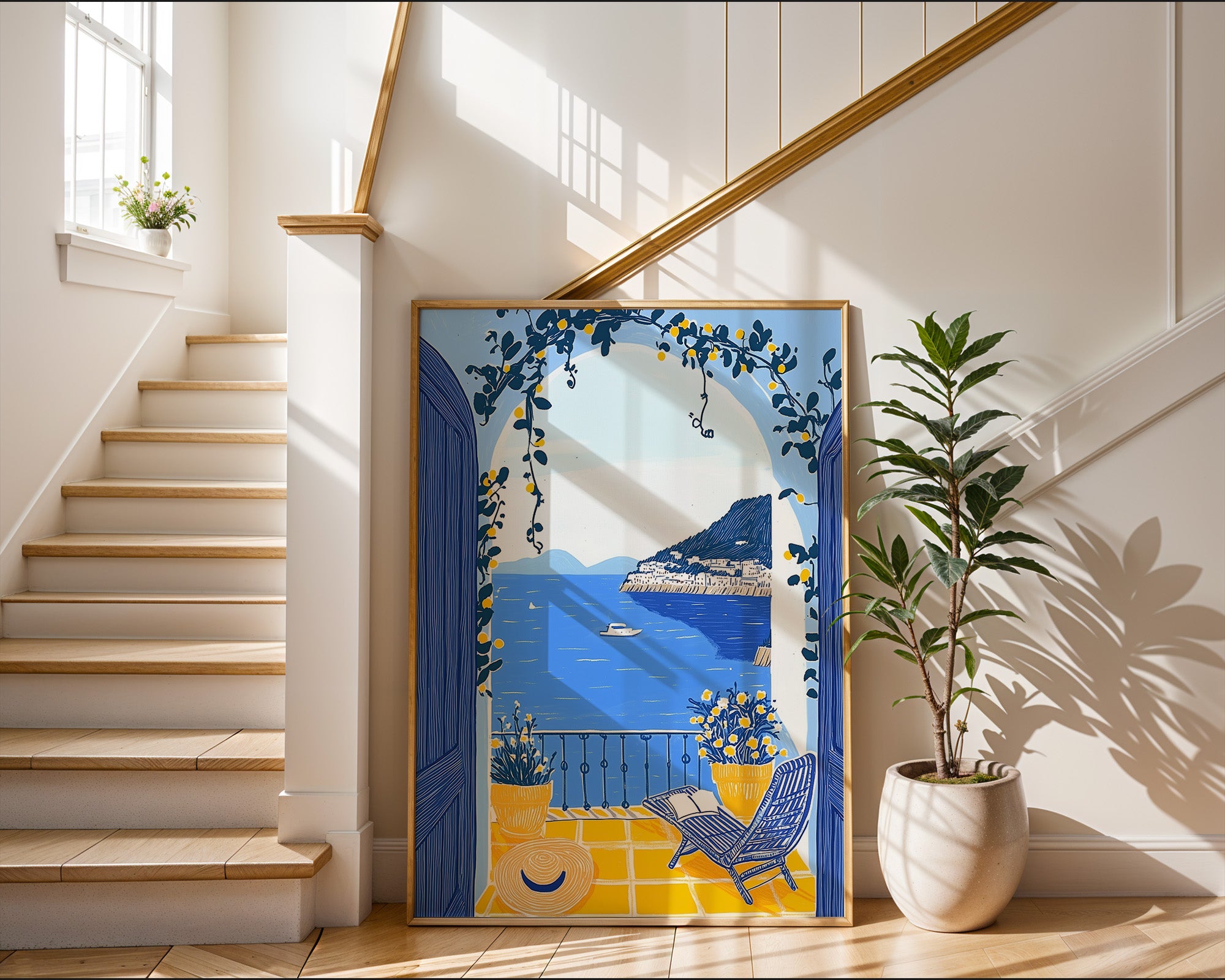 Sunlit Mediterranean Balcony View