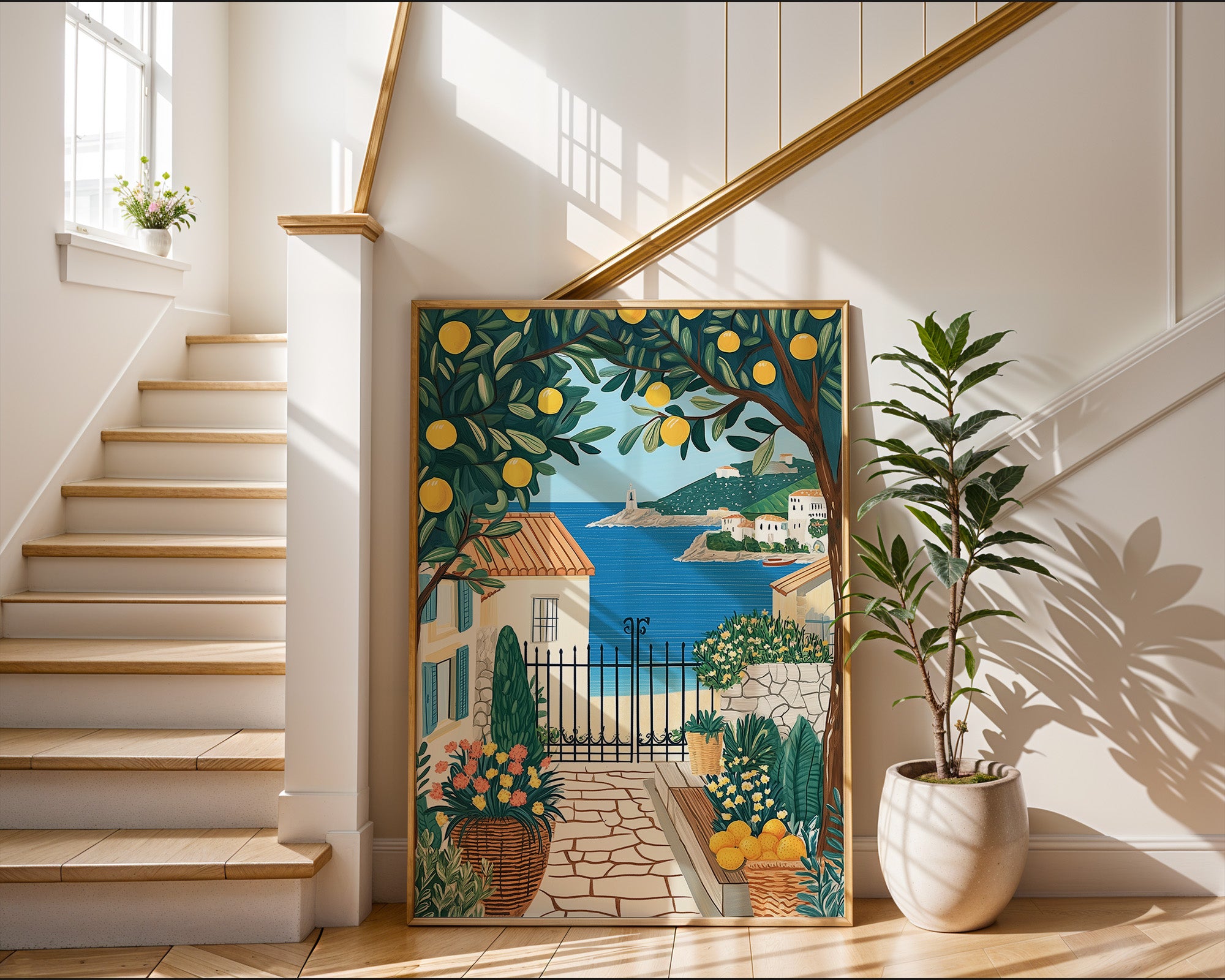 Mediterranean Lemon Garden By The Sea