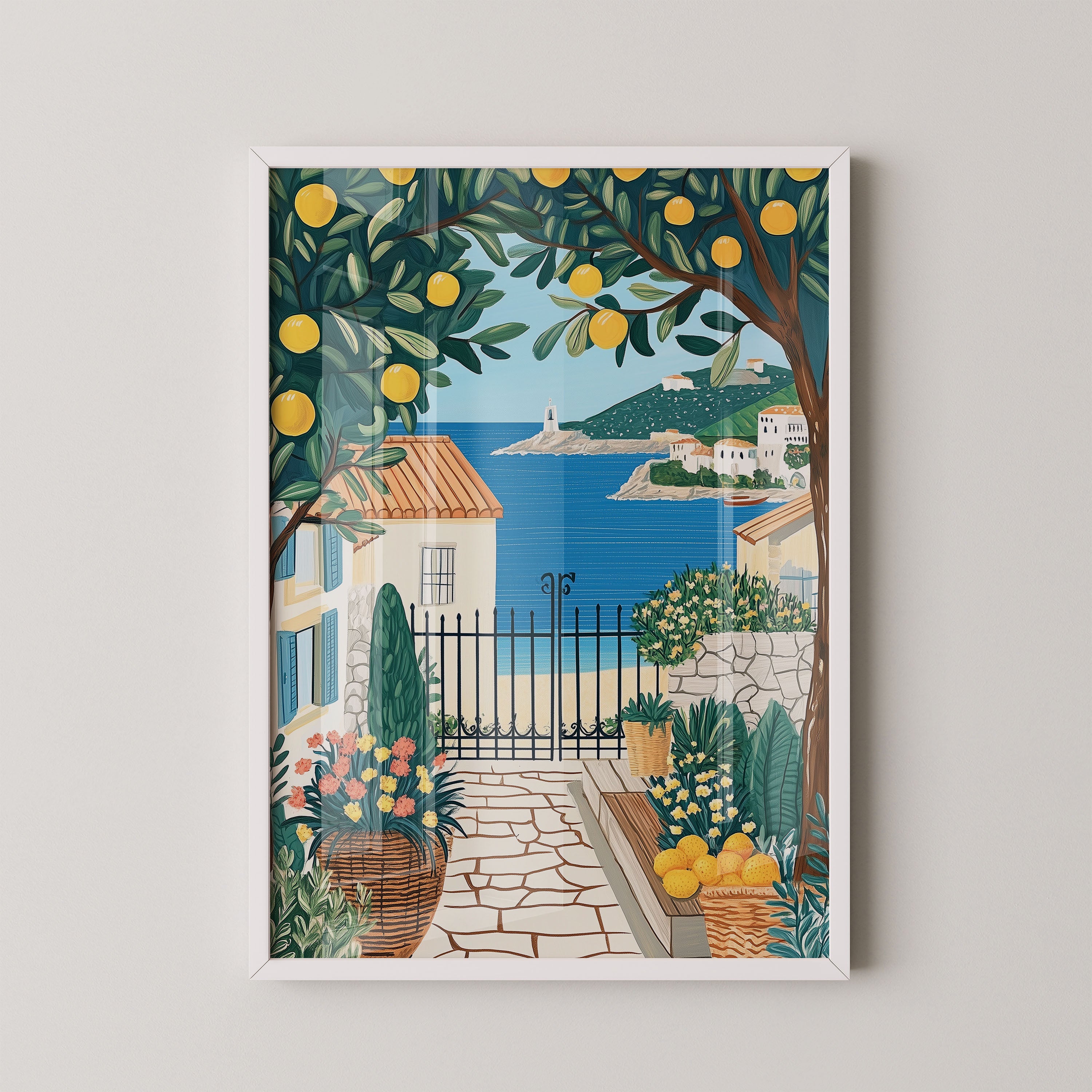 Mediterranean Lemon Garden By The Sea