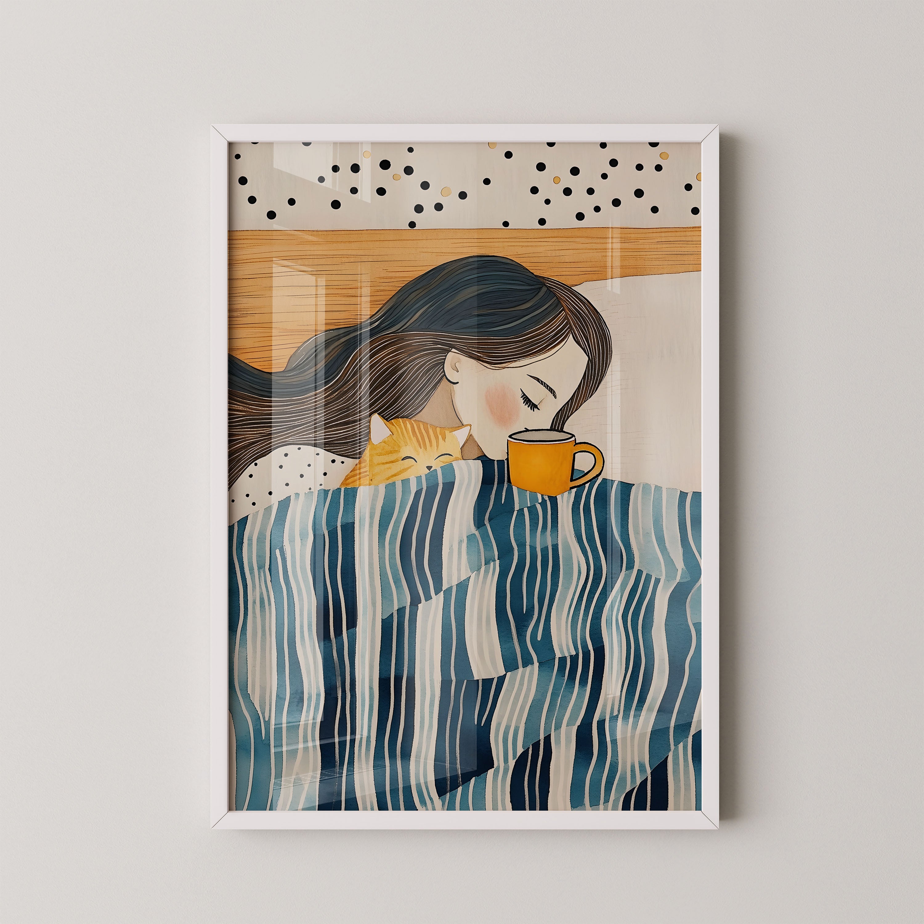 Quiet Morning With Cat And Coffee