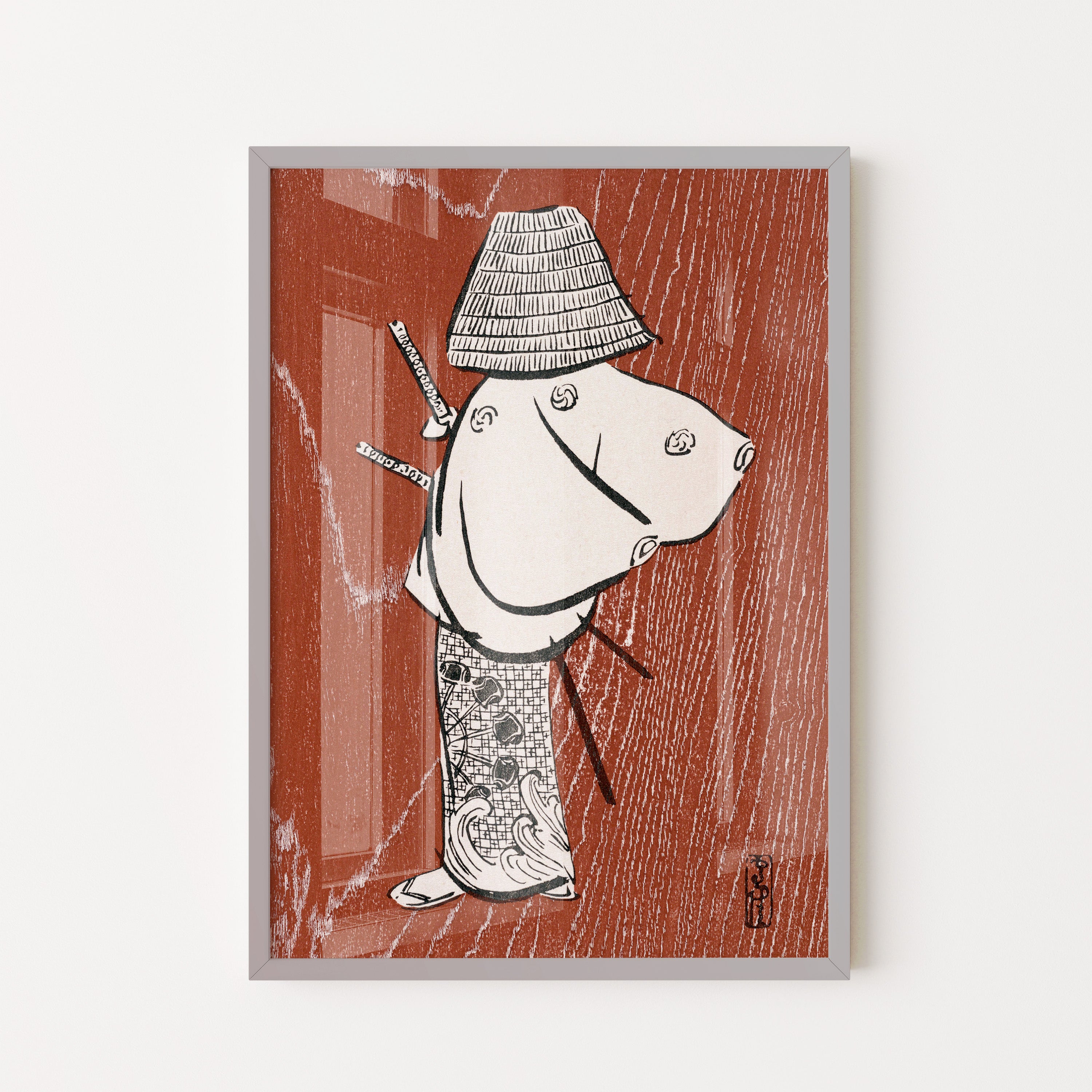 Japanese Ukiyo-e Traveler In Rain Print