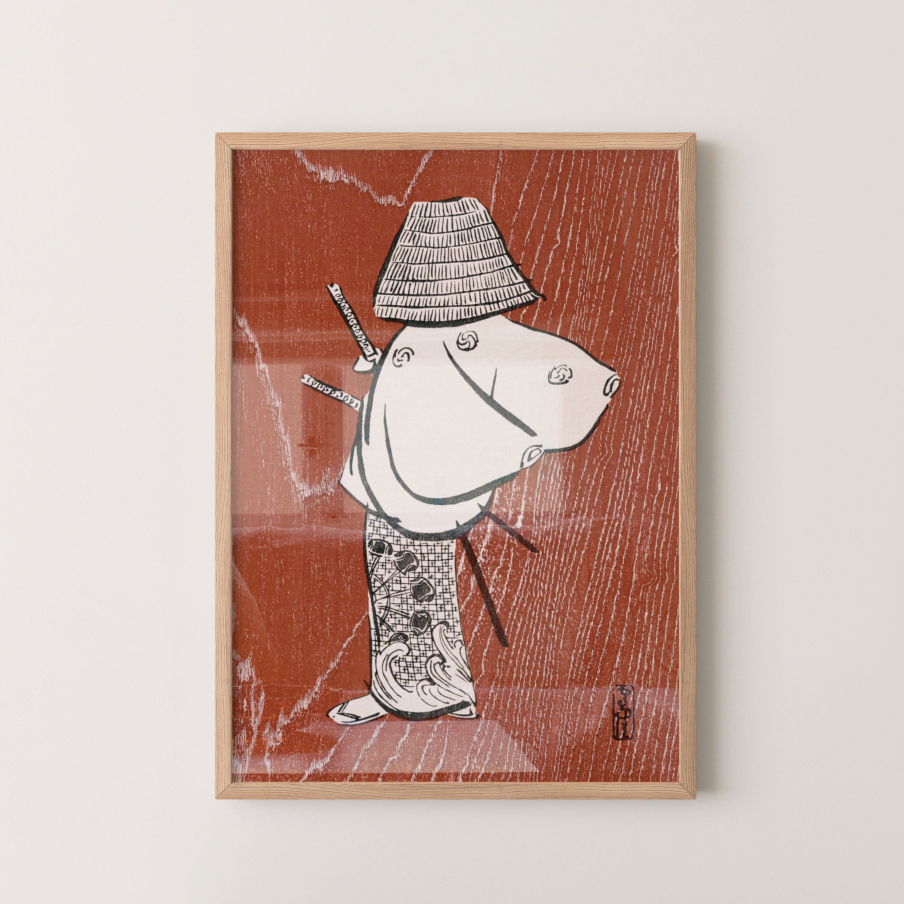 Japanese Ukiyo-e Traveler In Rain Print