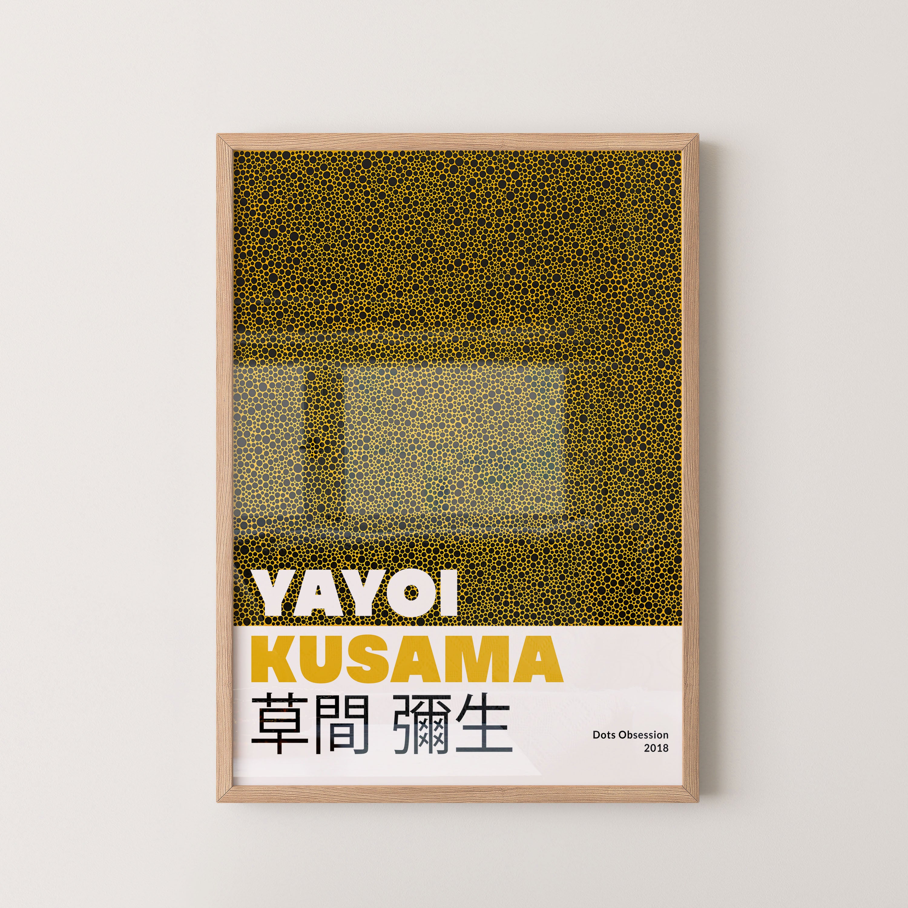 Japanese Art Print – Gold Dot Abstract Exhibition Poster