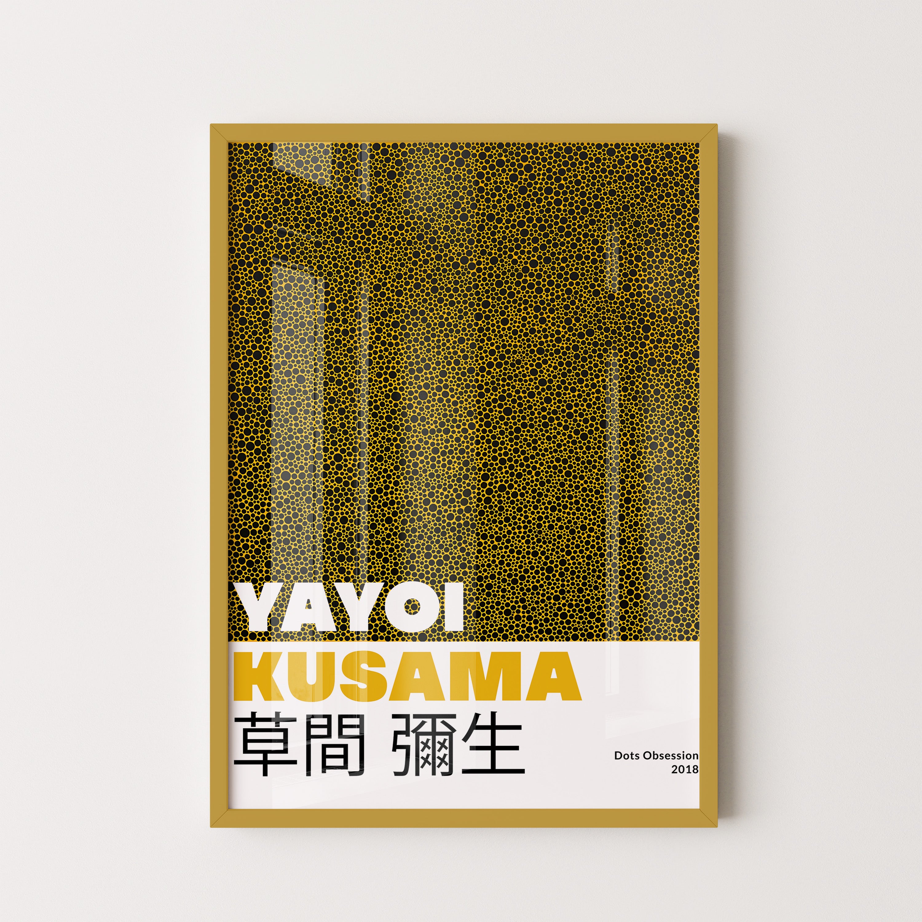 Japanese Art Print – Gold Dot Abstract Exhibition Poster