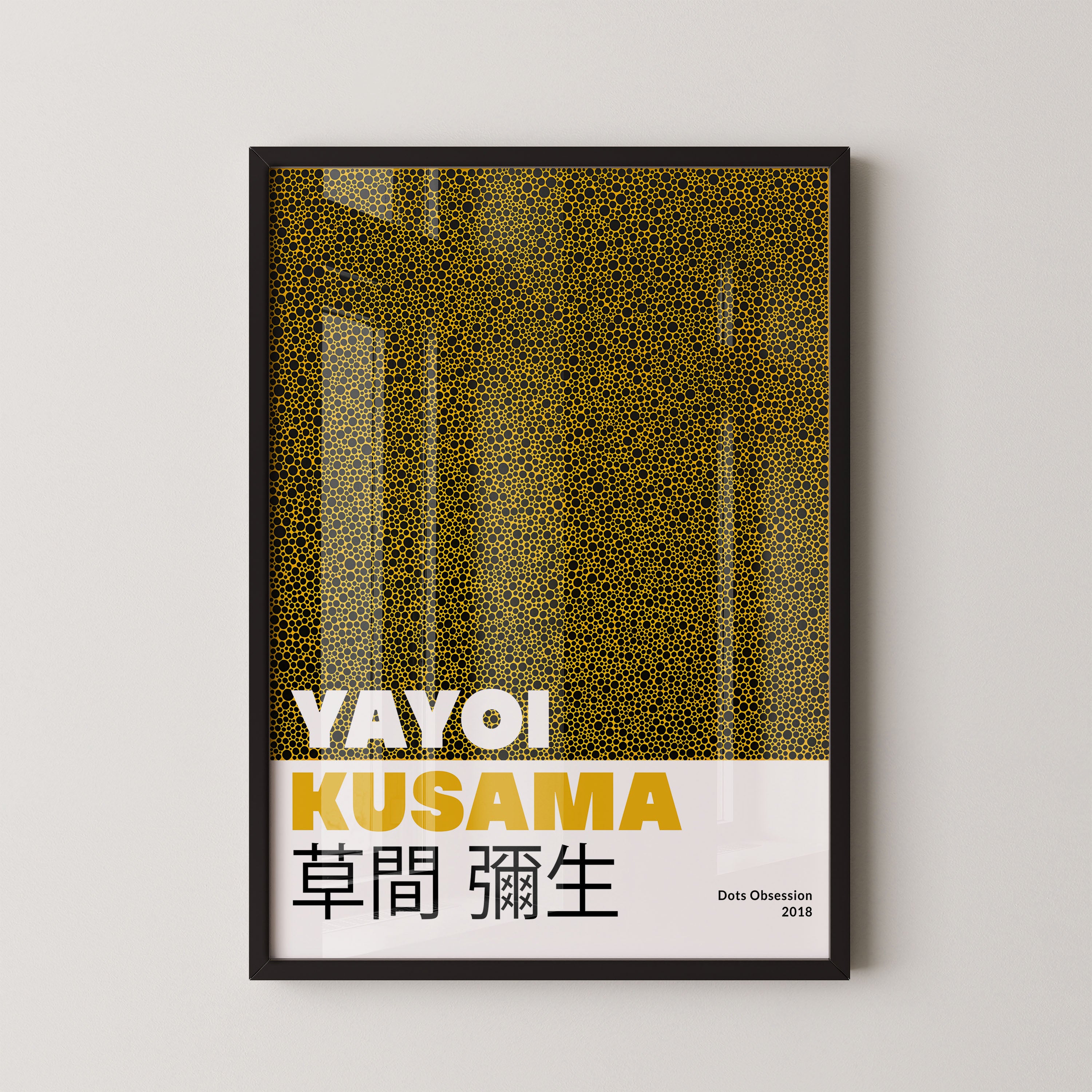 Japanese Art Print – Gold Dot Abstract Exhibition Poster