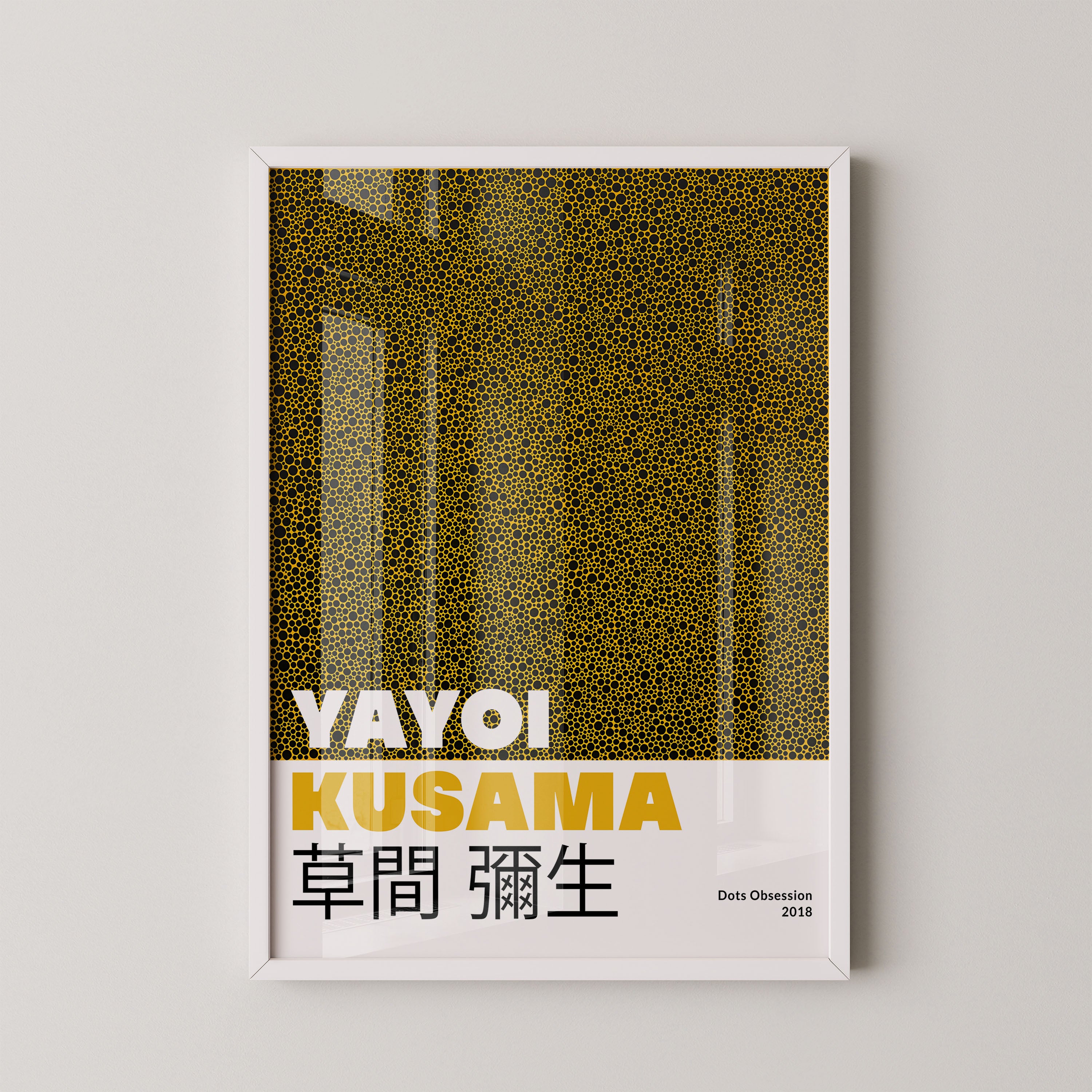Japanese Art Print – Gold Dot Abstract Exhibition Poster