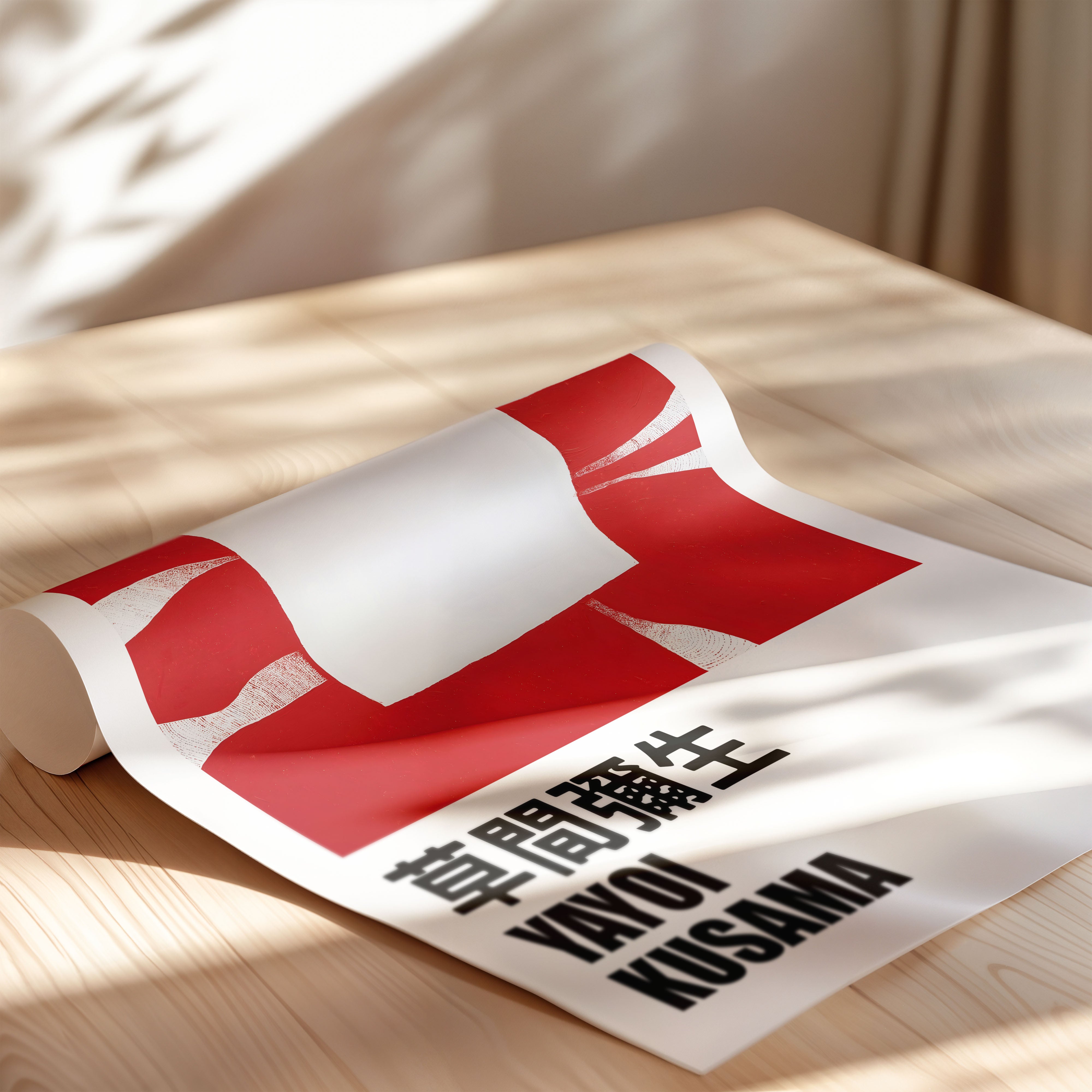 Japanese Art Print – Red Minimalist Exhibition Poster