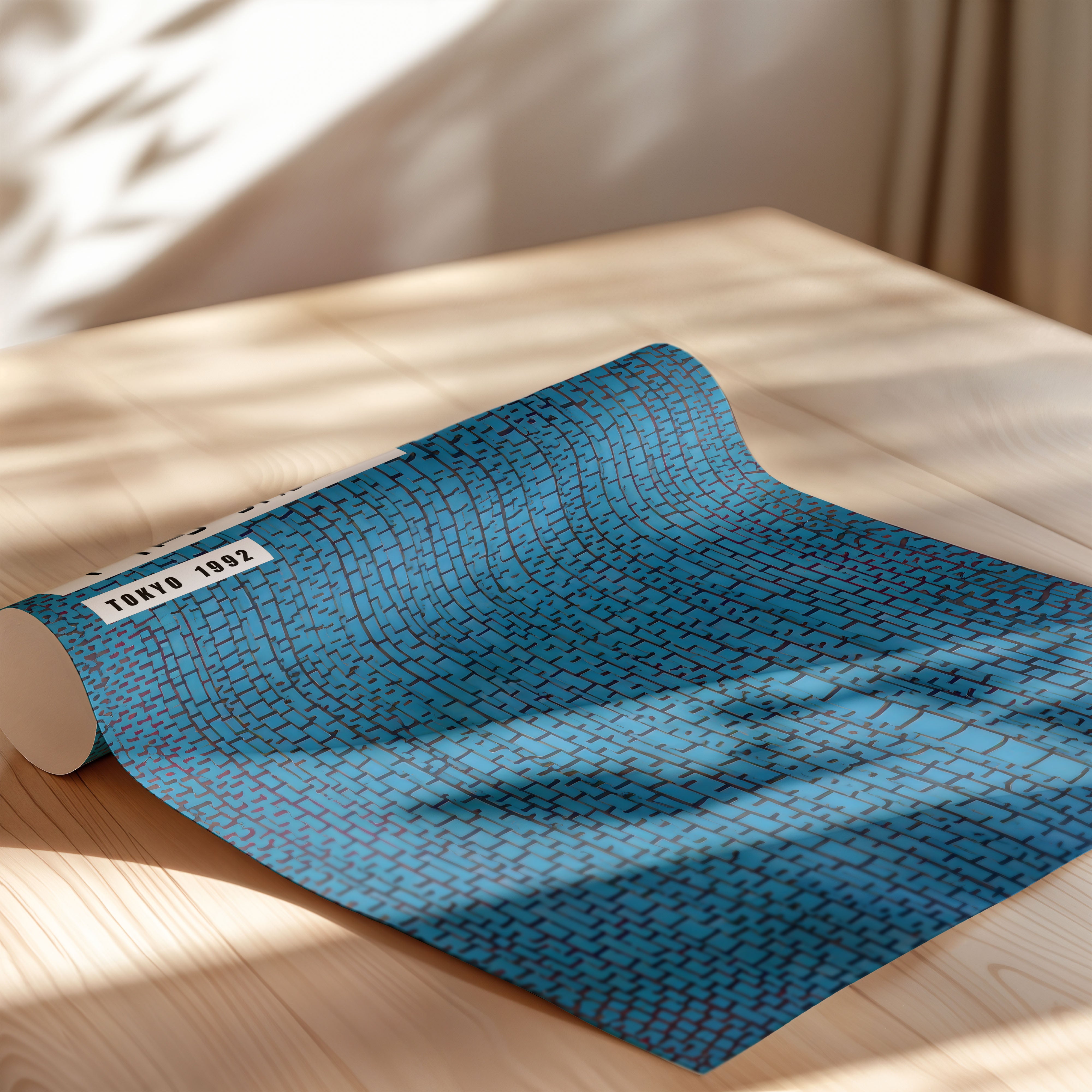 Japanese Art Print – Blue Grid Exhibition Poster