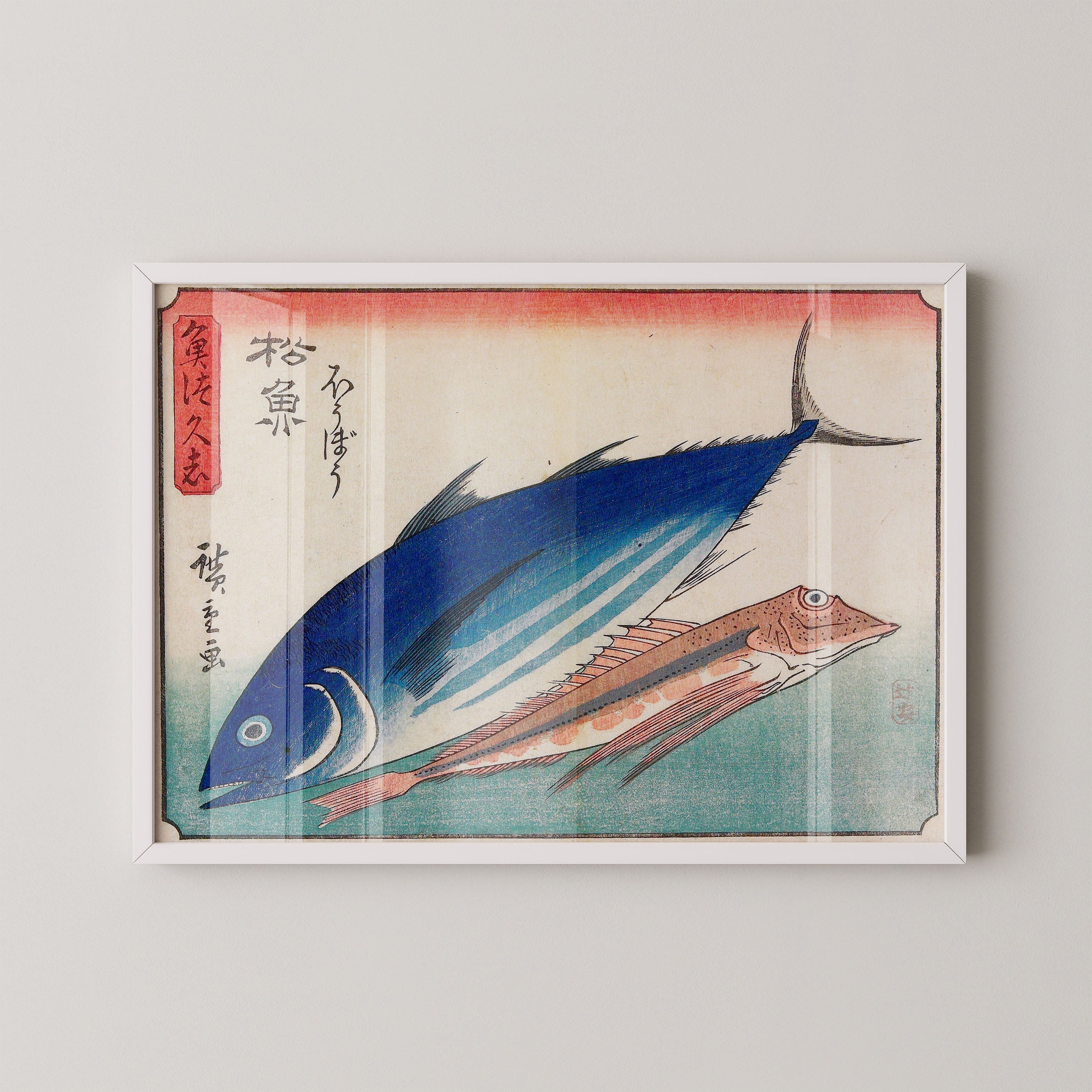 Japanese Vintage Art Print – Blue Fish Study