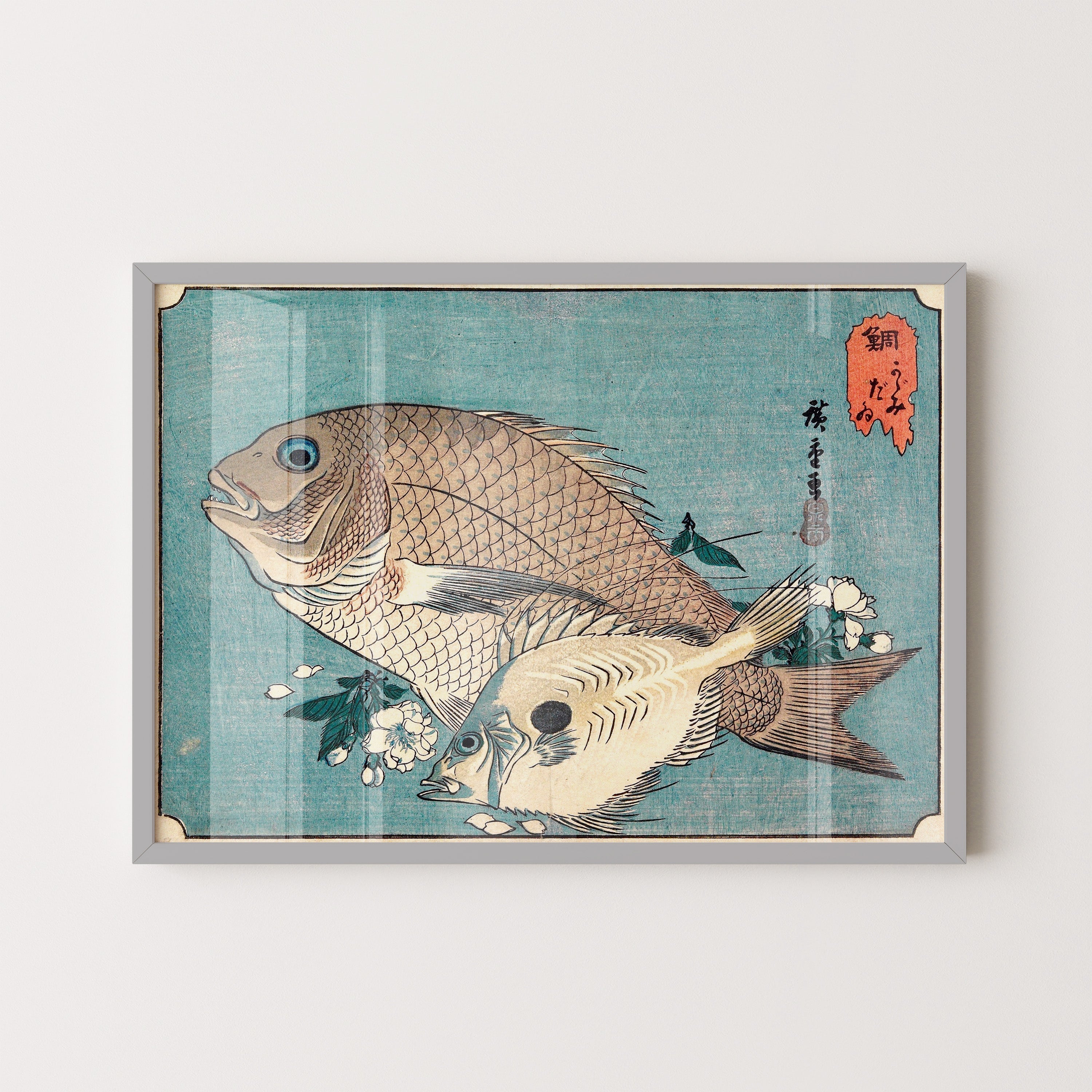 Japanese Vintage Art Print – Two Fish Study