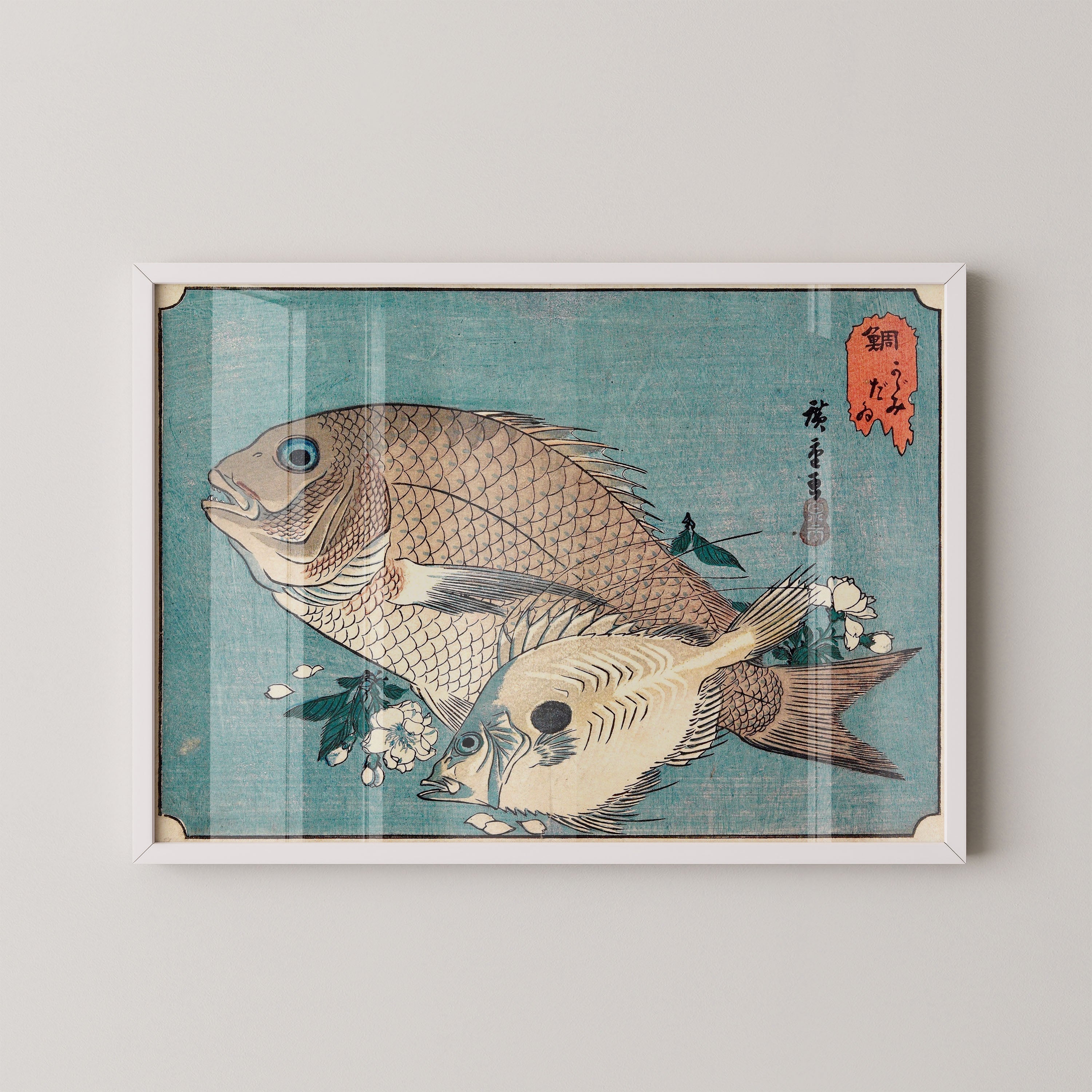 Japanese Vintage Art Print – Two Fish Study