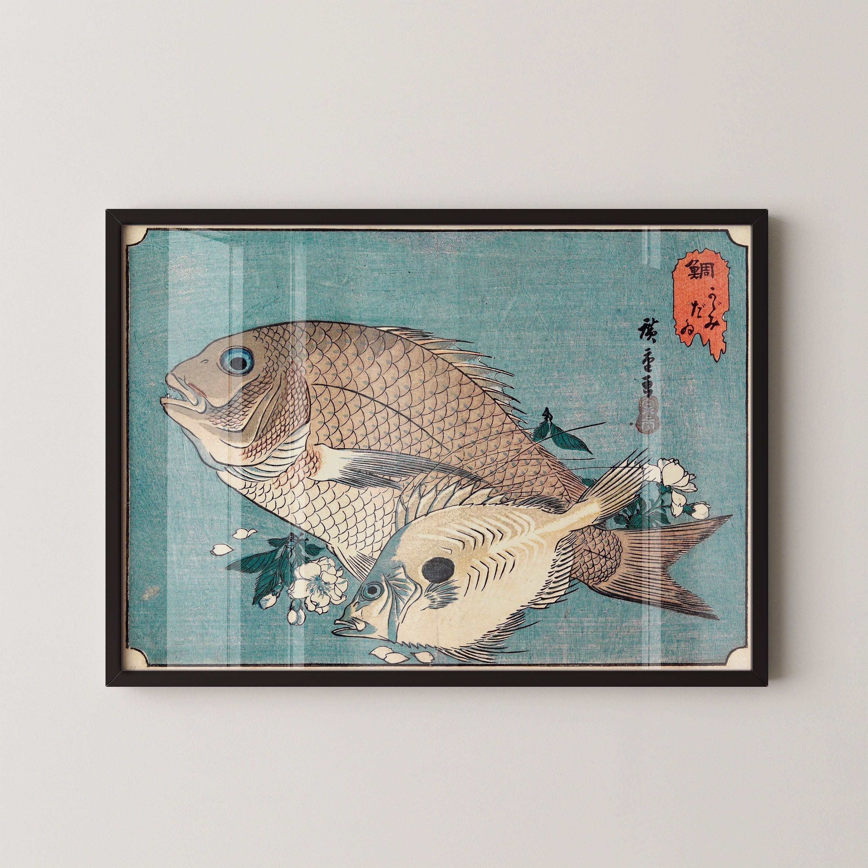 Japanese Vintage Art Print – Two Fish Study