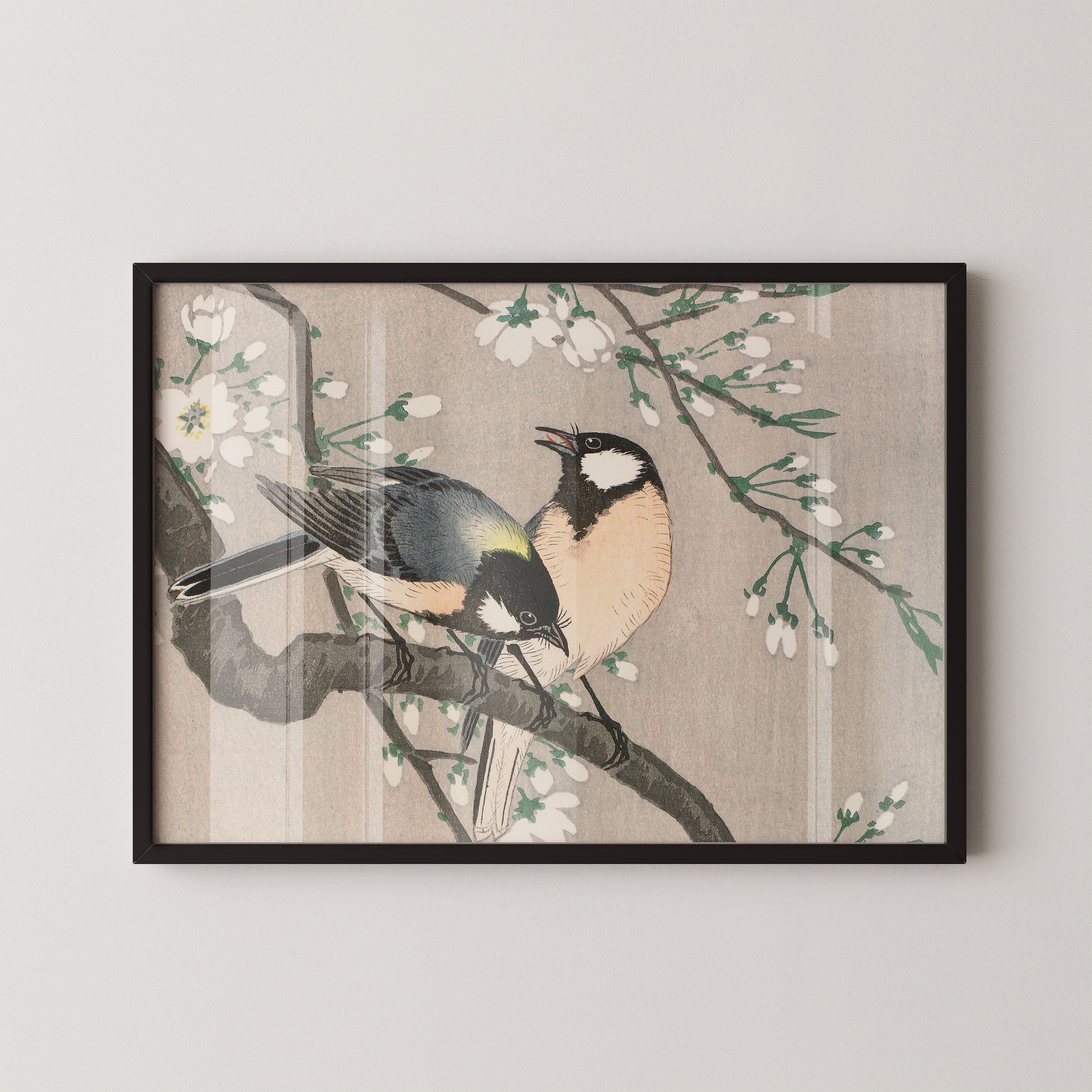 Japanese Ukiyo-E Style Art Print – Birds And Blossom Branch