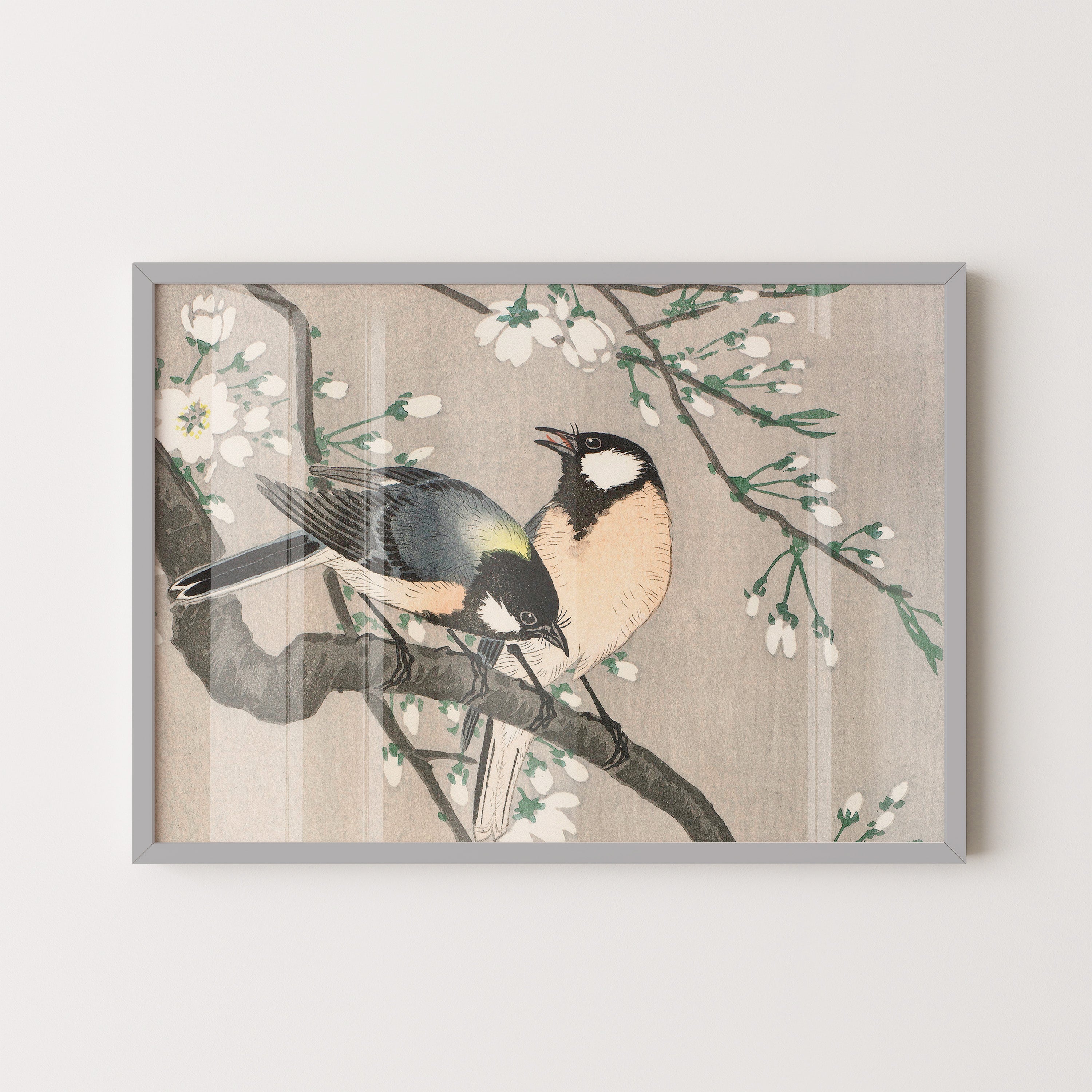 Japanese Ukiyo-E Style Art Print – Birds And Blossom Branch