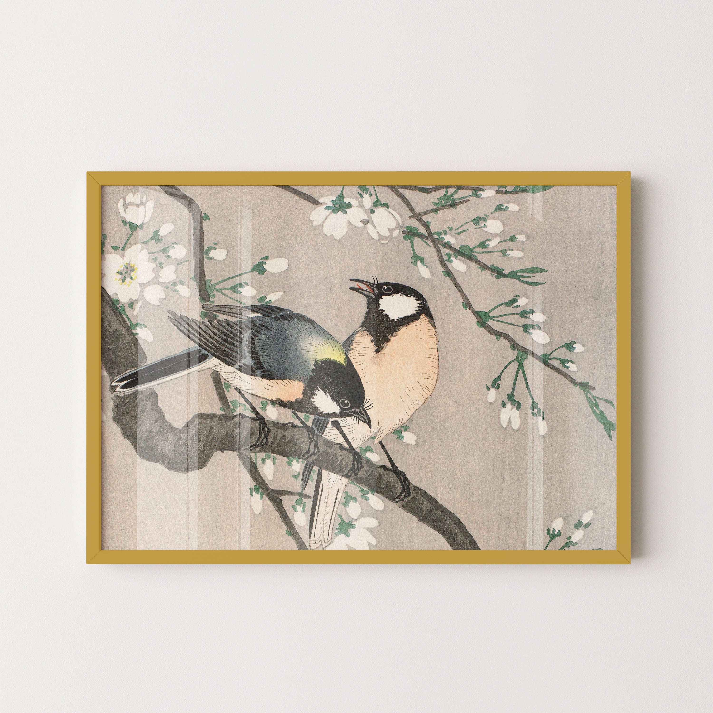 Japanese Ukiyo-E Style Art Print – Birds And Blossom Branch