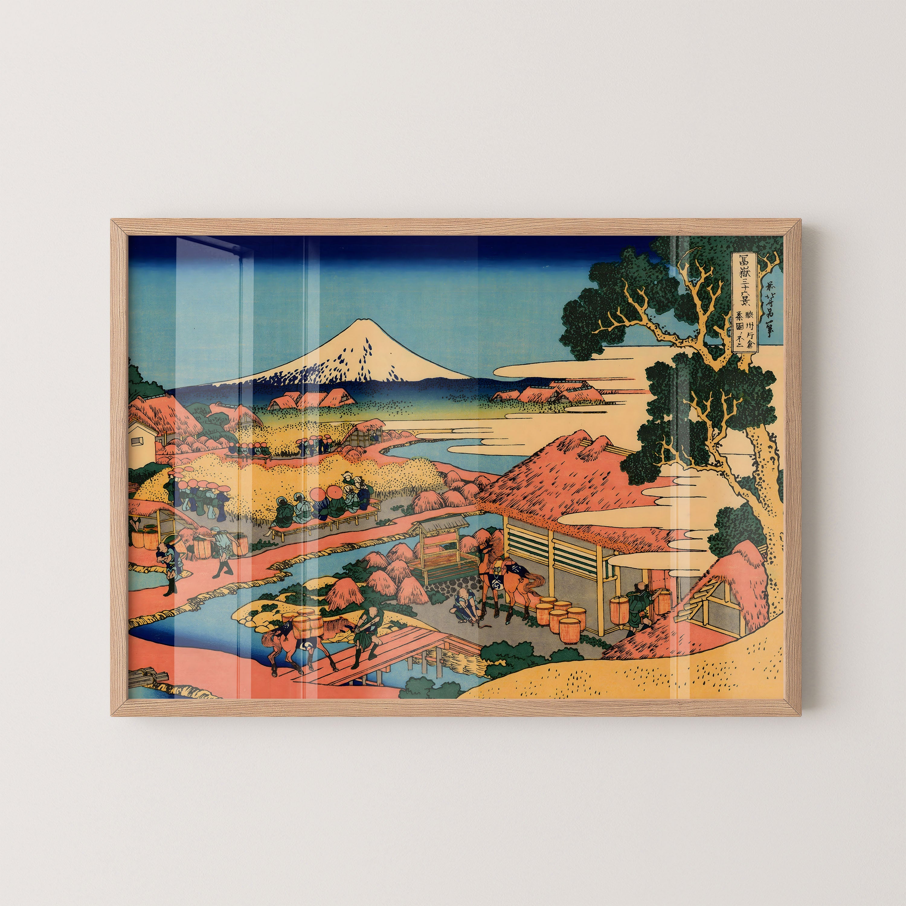 Japanese Ukiyo-E Style Art Print – Fuji Village Landscape