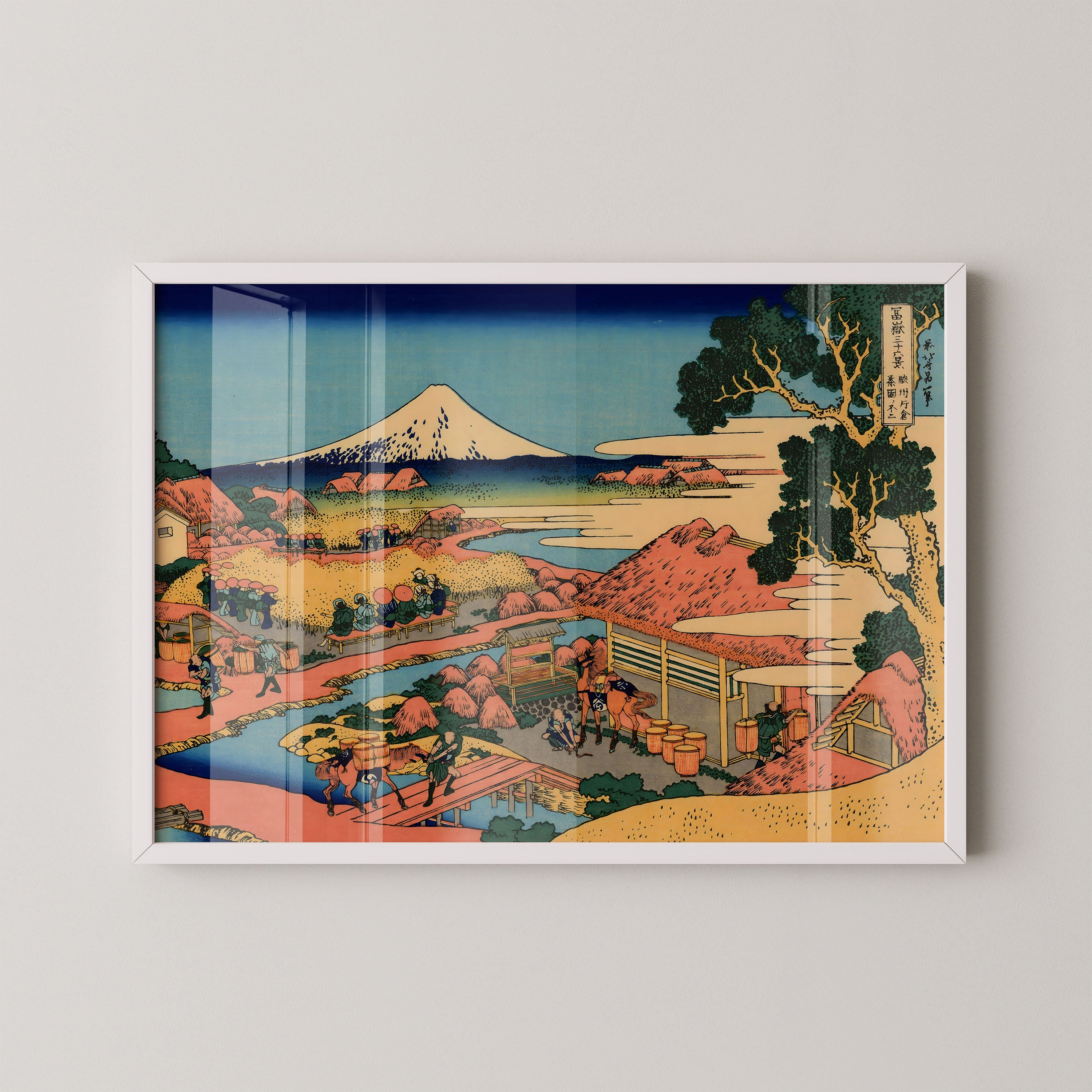 Japanese Ukiyo-E Style Art Print – Fuji Village Landscape