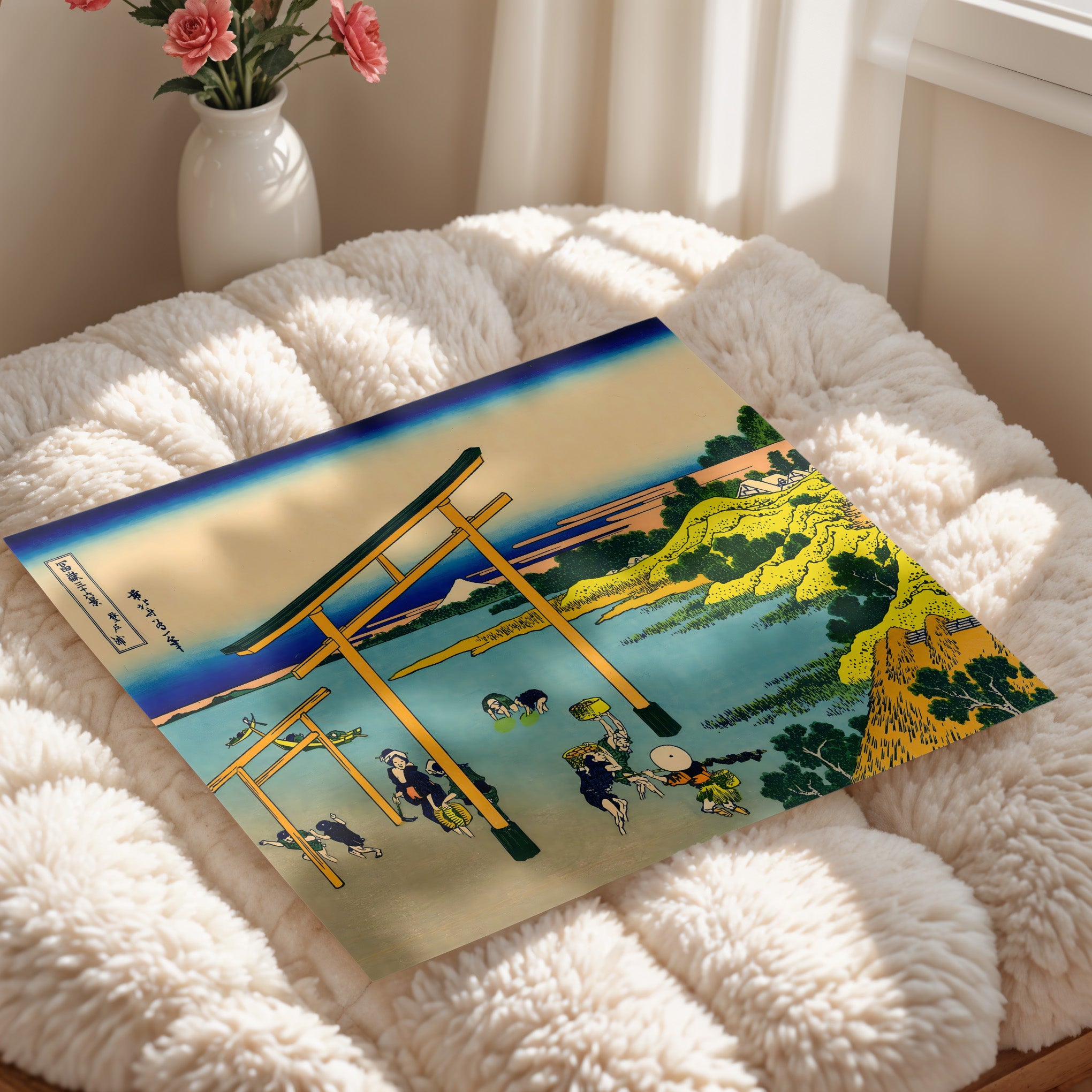 Japanese Torii Gate Riverside Landscape Print