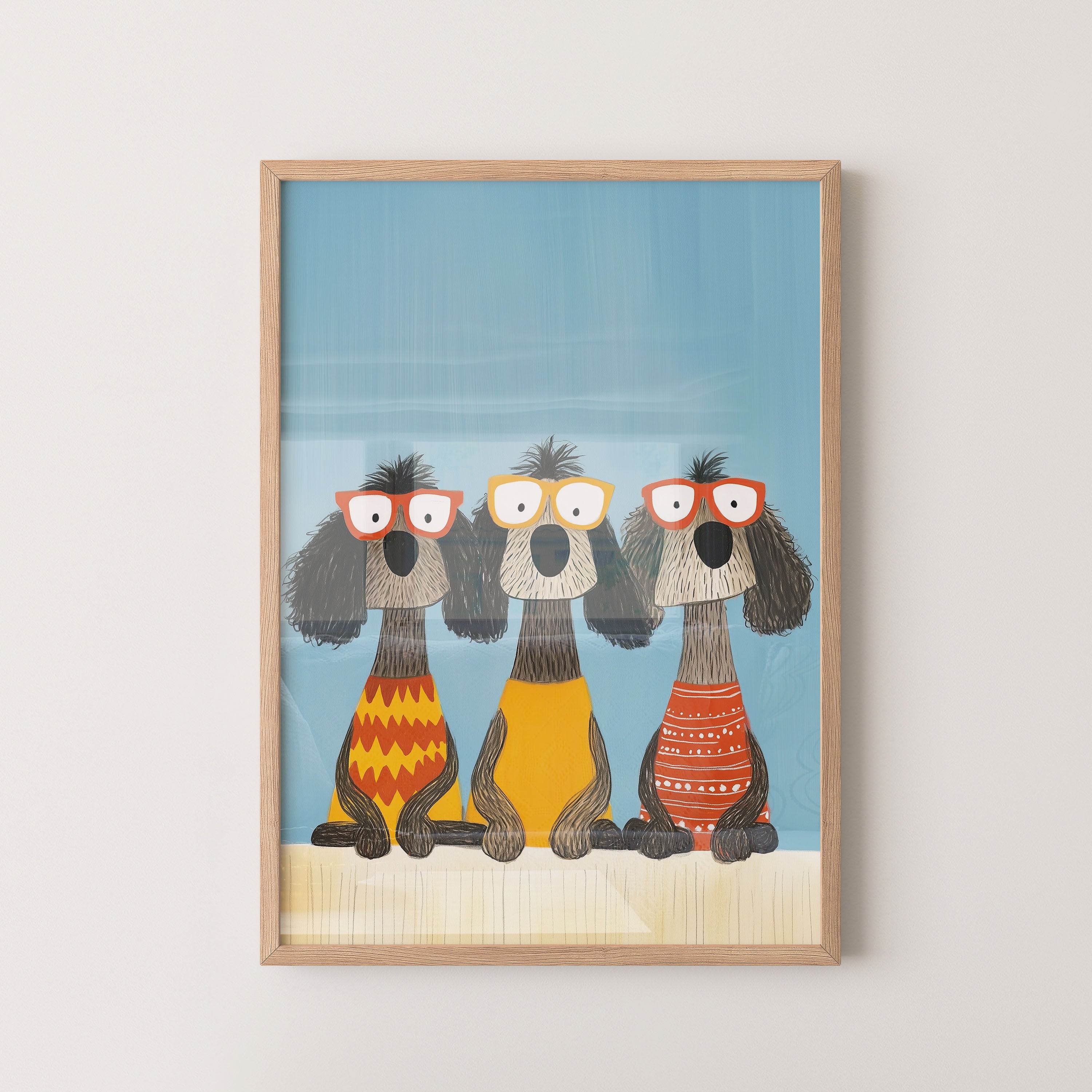 Three Little Pups In Glasses