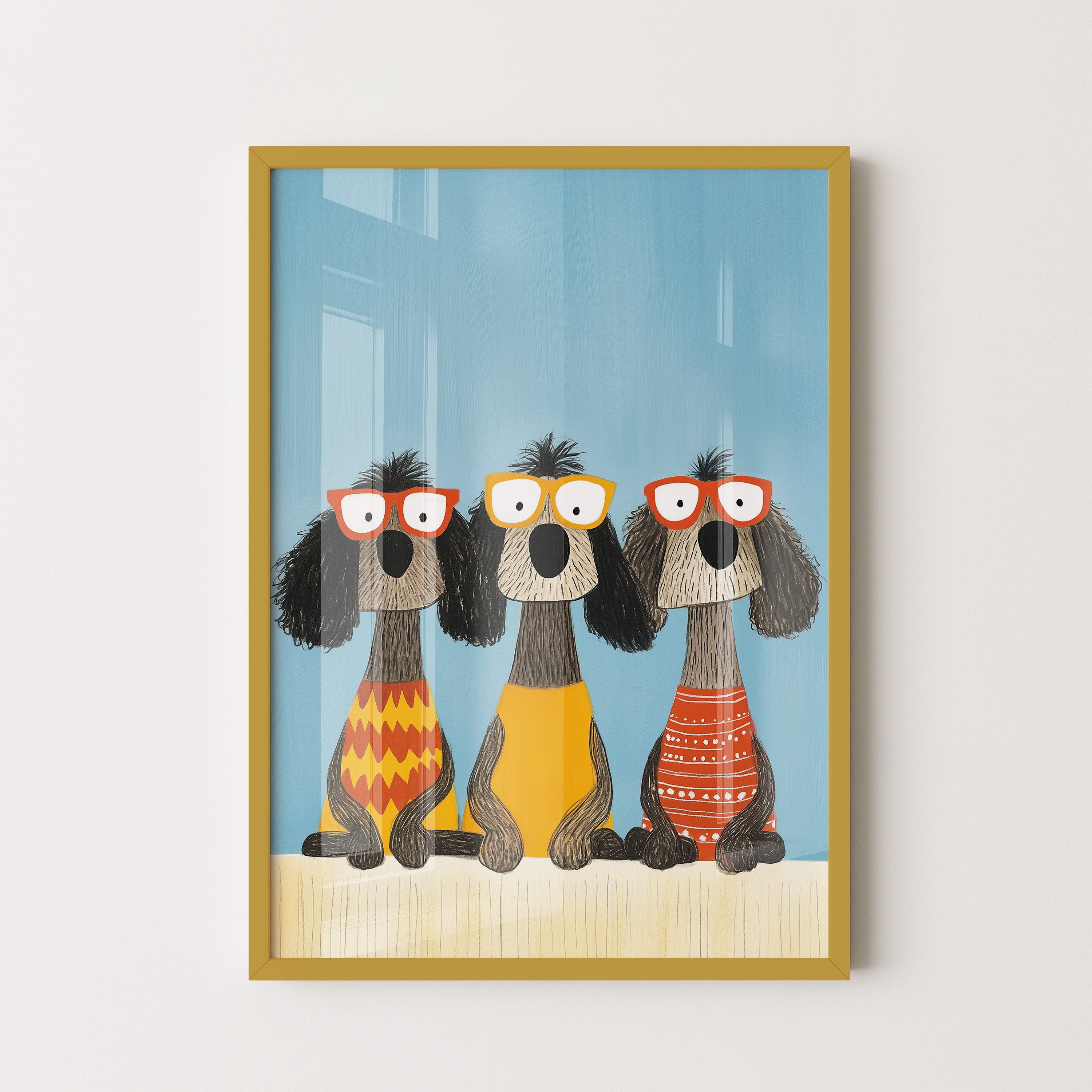 Three Little Pups In Glasses