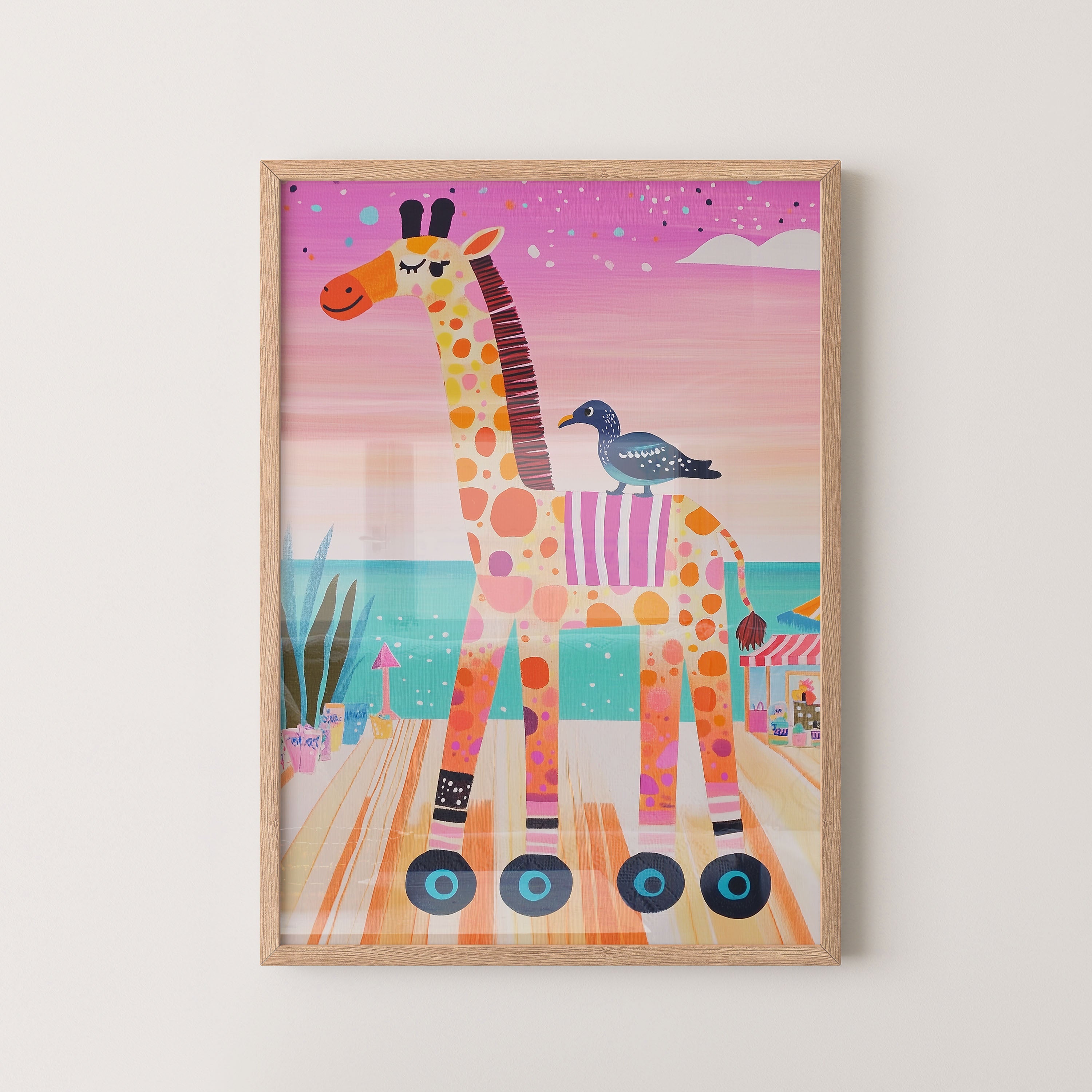 Roller Giraffe By The Sea