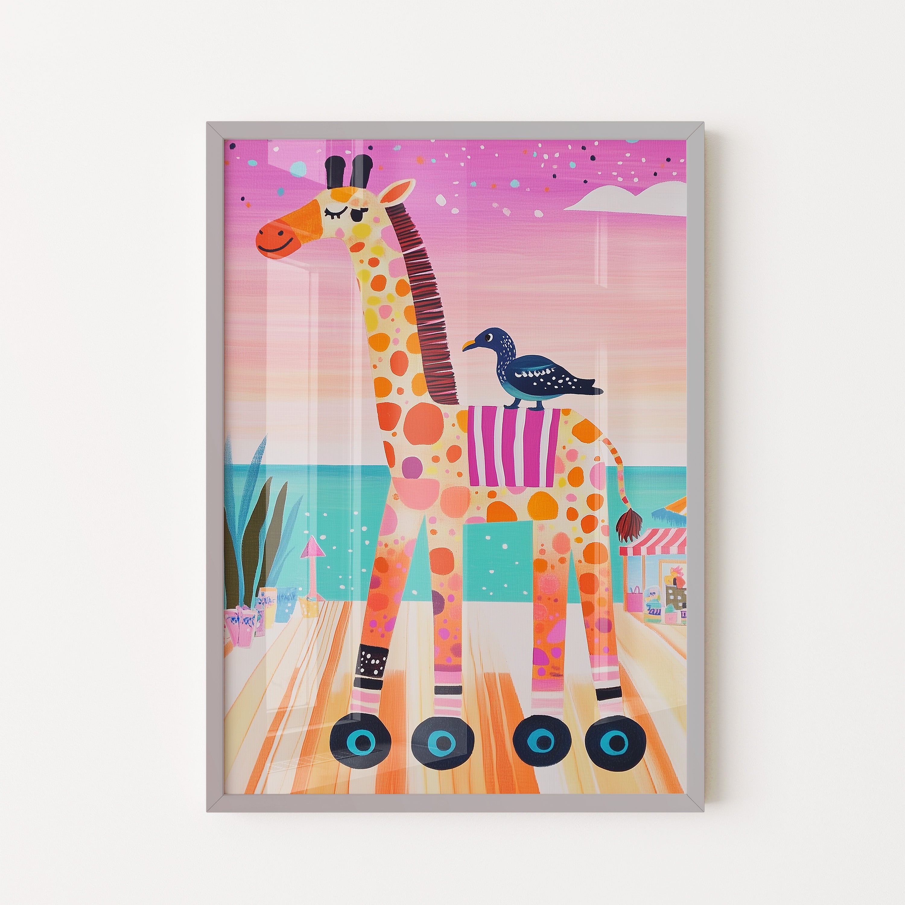 Roller Giraffe By The Sea