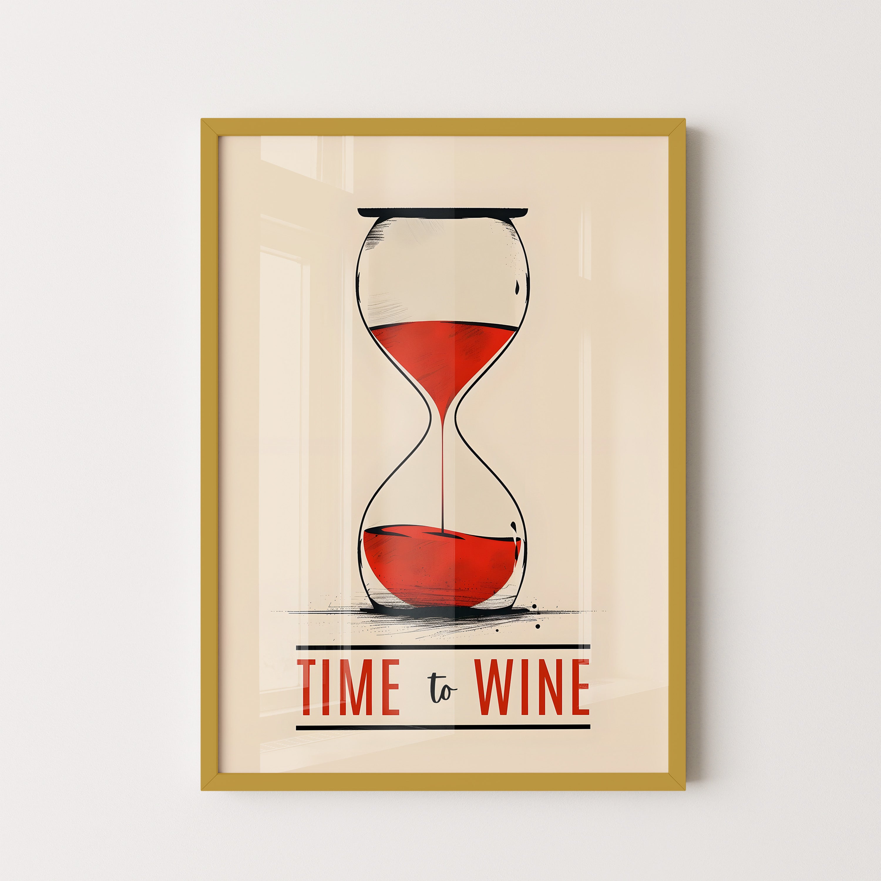 Time To Wine Hourglass Art