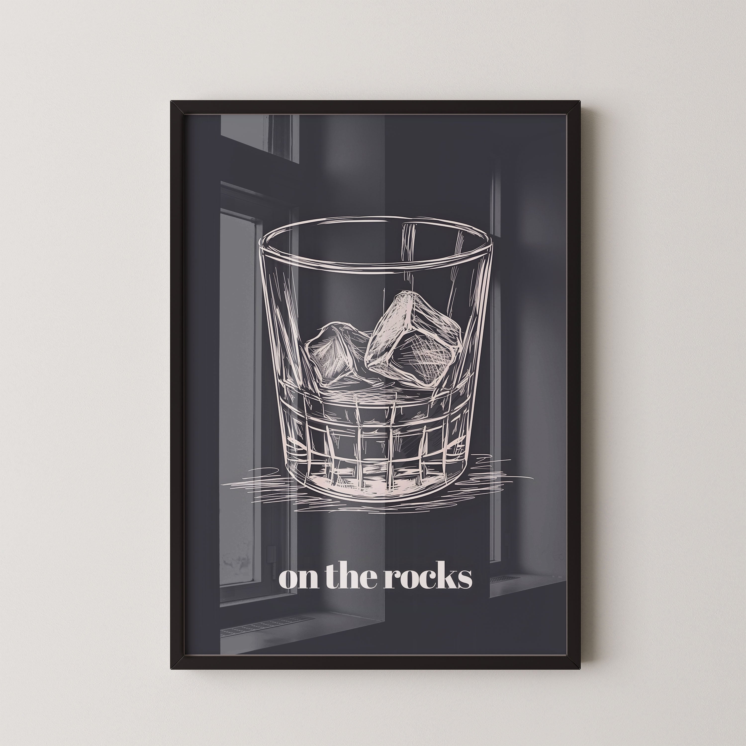 On The Rocks Whiskey Sketch