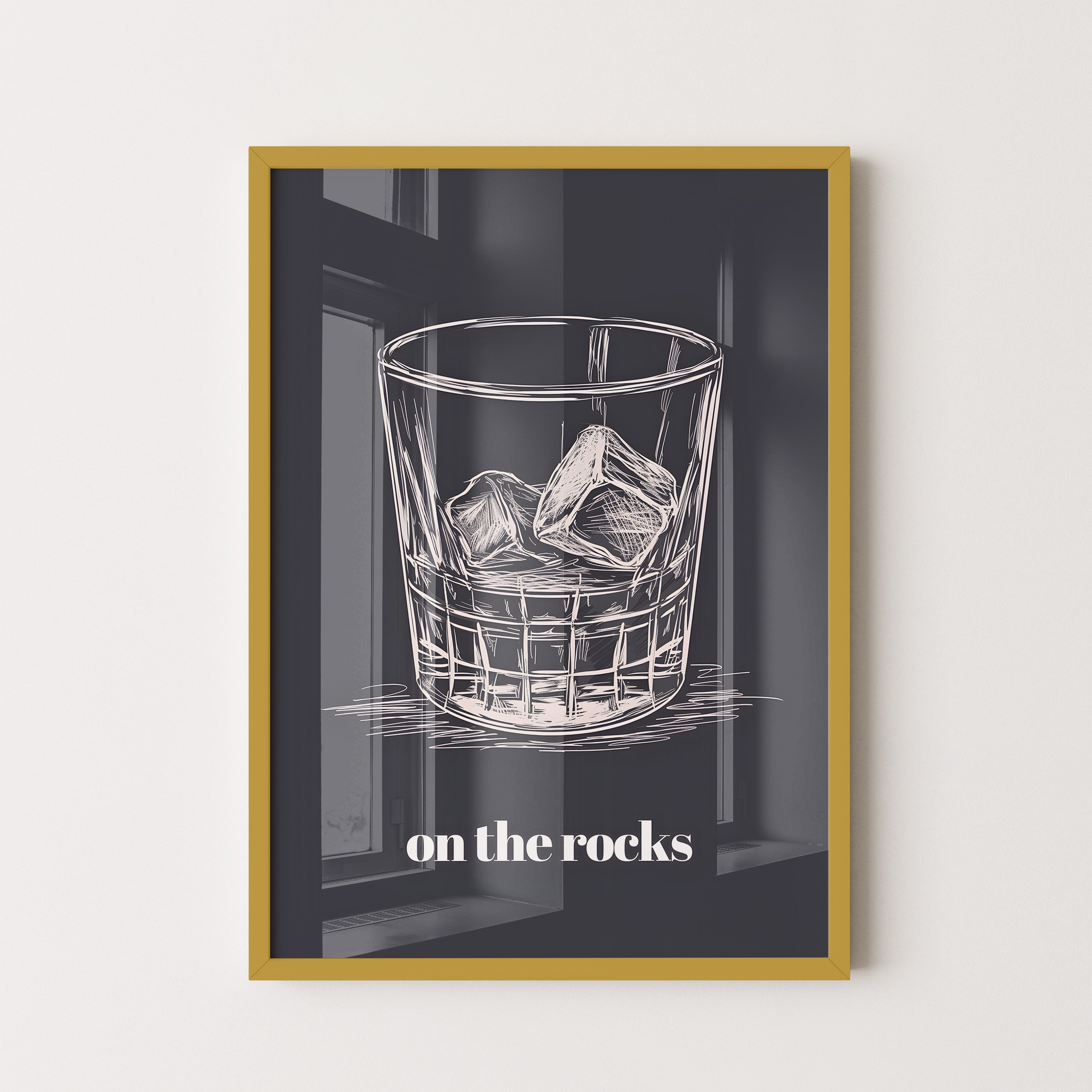 On The Rocks Whiskey Sketch